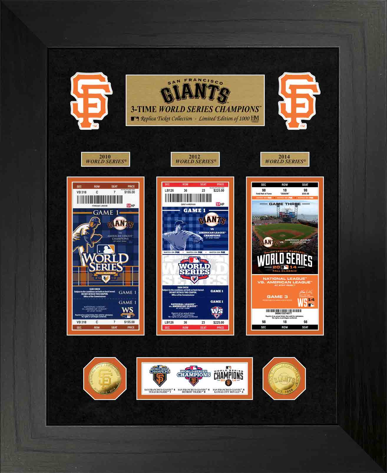 San Francisco Giants World Series Commemorative Gold Coin & Ticket Collection - Limited Edition MLB Memorabilia for Baseball Fans & Collectors - Perfect for Display, Gifts, and Sports Enthusiasts