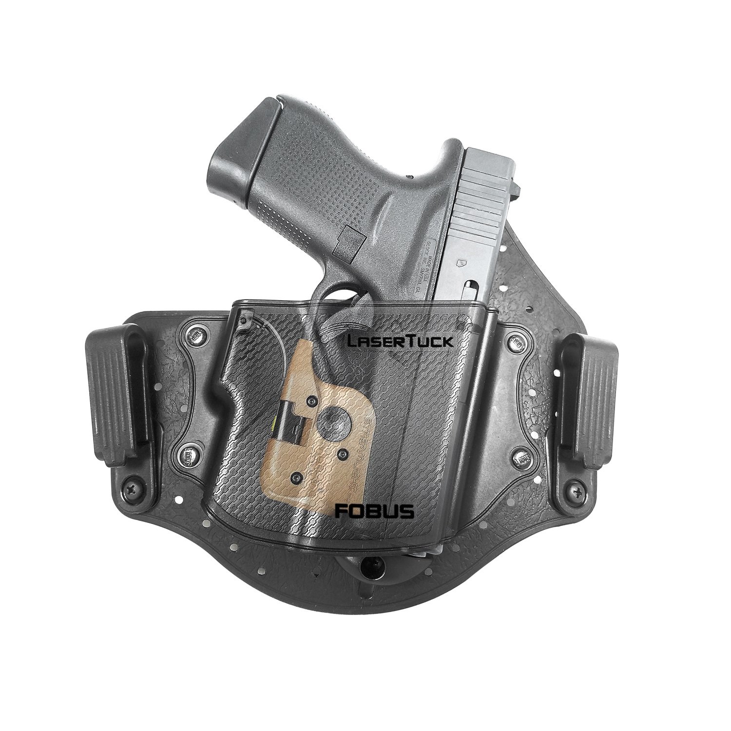 Fobus IWB Holster for Glock, Beretta, Ruger, Sig Sauer & Springfield - Concealed Carry Laser Tuck Holster in Black | Perfect for Everyday Carry & Tactical Use