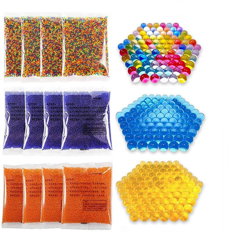 7-8mm Gel Ball Beads Refill - 120,000 PCS (Blue, Orange, Mixed Colors) for Gel Blaster, Splat Ball Guns & Outdoor Shooting Games