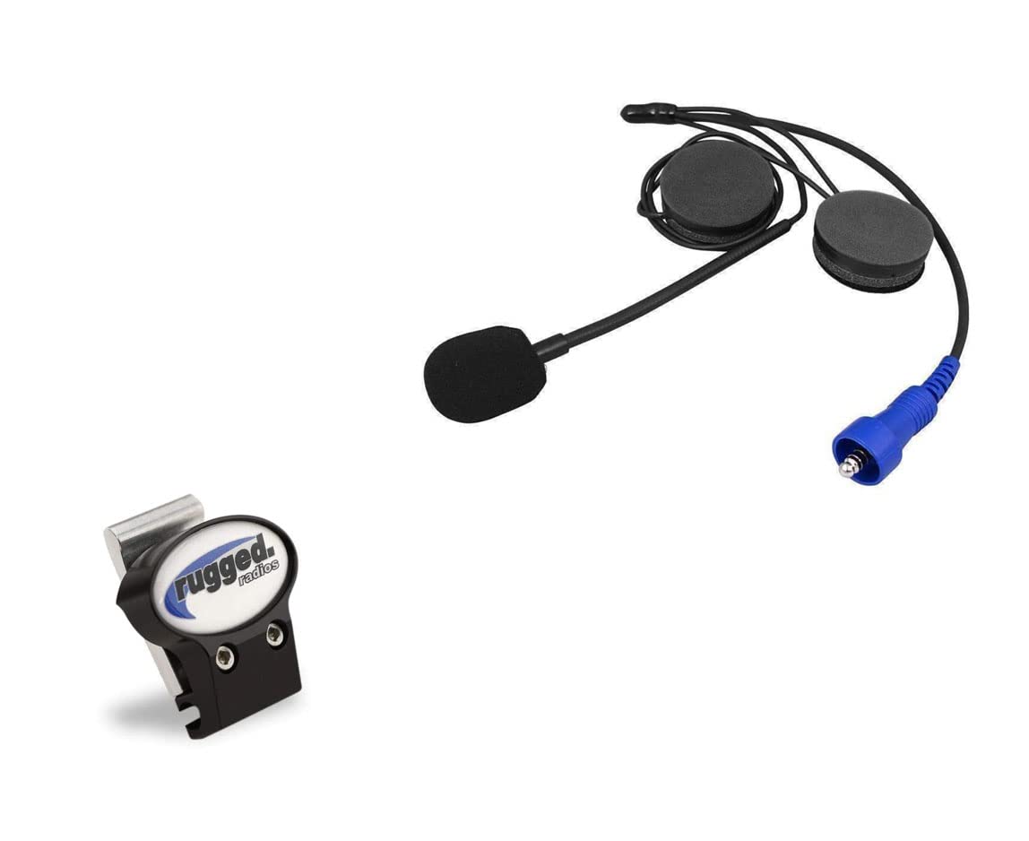 Rugged Radios Alpha Audio Off Road Helmet Kit with Microphone & Helmet Speakers - Complete Communication System for Motorcycle, ATV, UTV Riding & Racing