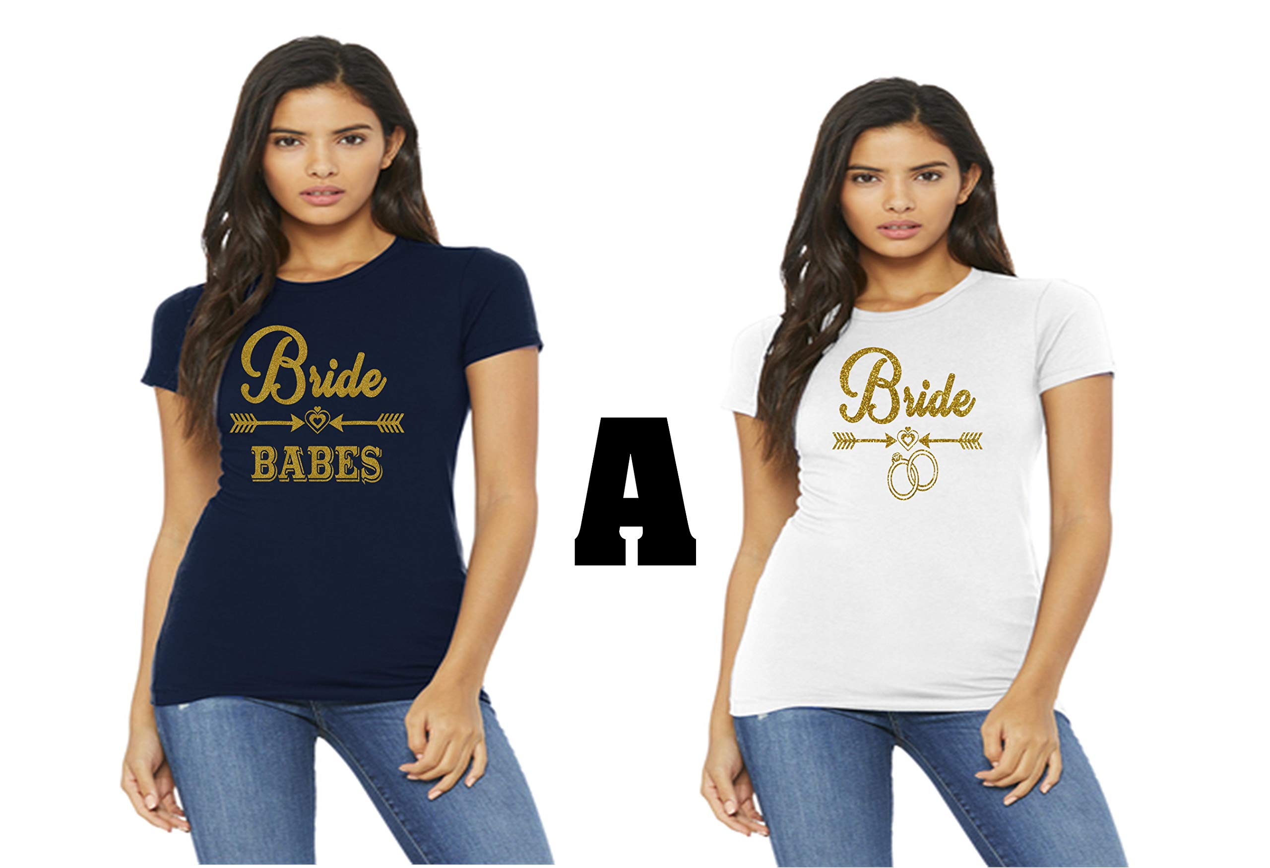 SEC Apparel Bride's Babe Vinyl Iron On Transfer - Team Bride Design for DIY T-Shirts, Wedding Party, Bachelorette Gifts & Bridal Squad Apparel (Size S)