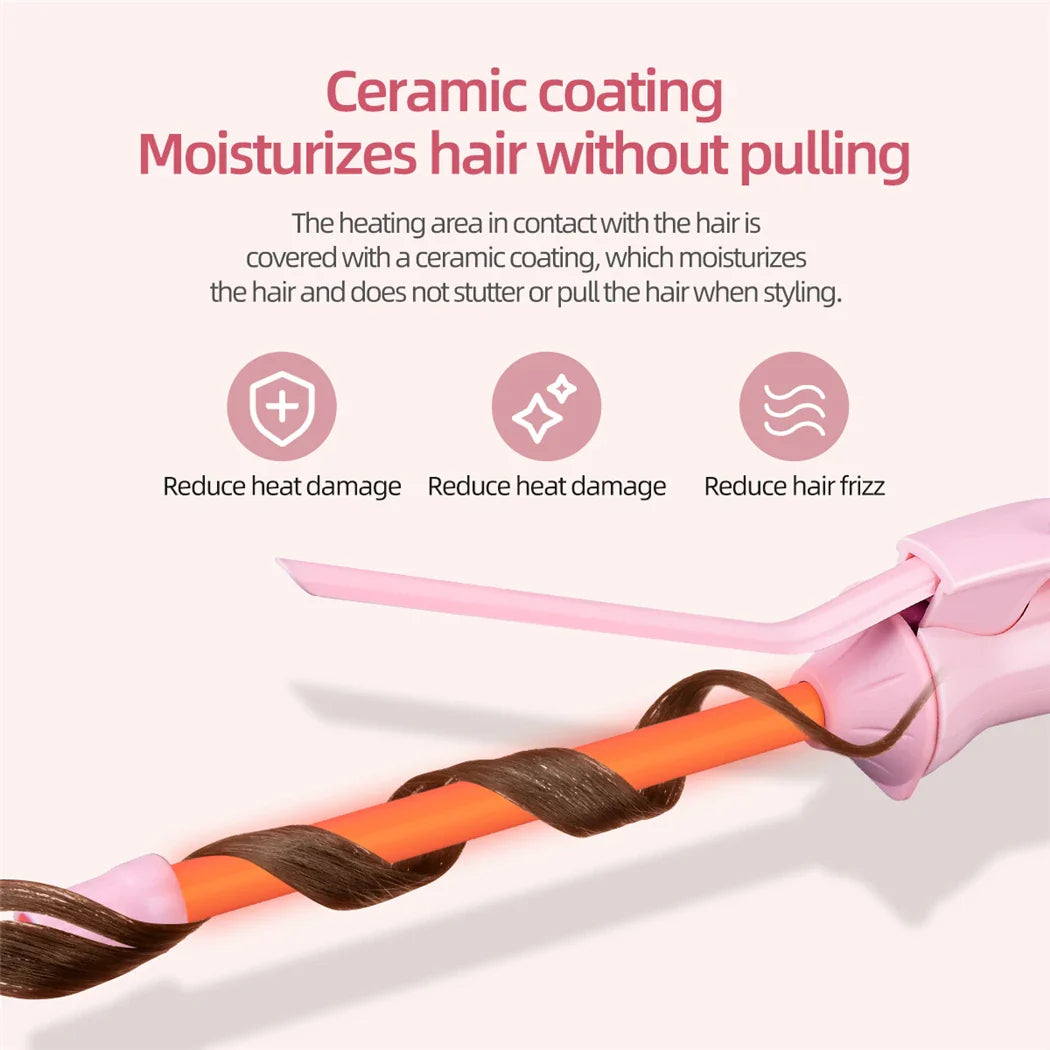 Professional 9mm Wand Curling Iron for Long Lasting Beach Waves & Curls - Perfect for Salon Styling, Home Use & Special Occasions