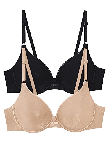 Underwire - 2 Pack - Beige/Black Jacquard