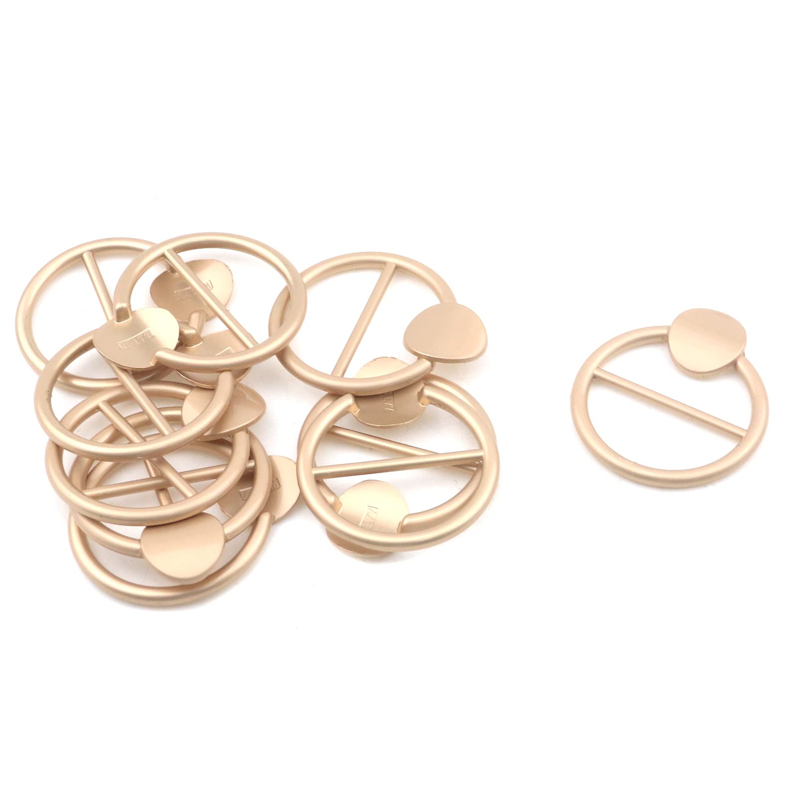 HNGSON 10 Pack Golden Scarf Ring Clips - Zinc Alloy Scarf Buckle for Shirts, Dresses & Fashion Accessories - Perfect for Office, Party & Daily Outfits