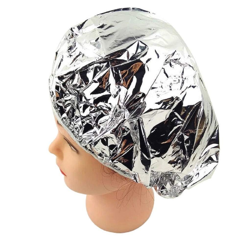 Premium Aluminum Foil Hair Cap for Salon & Home Use - Waterproof, Dustproof, Elastic Spa & Shower Cap - Ideal for Hair Dye, Baking Oil Treatments, and Salon Styling (Pack of 1) - Perfect for DIY Hair Care, Professional Salons, and At-Home Spa Days