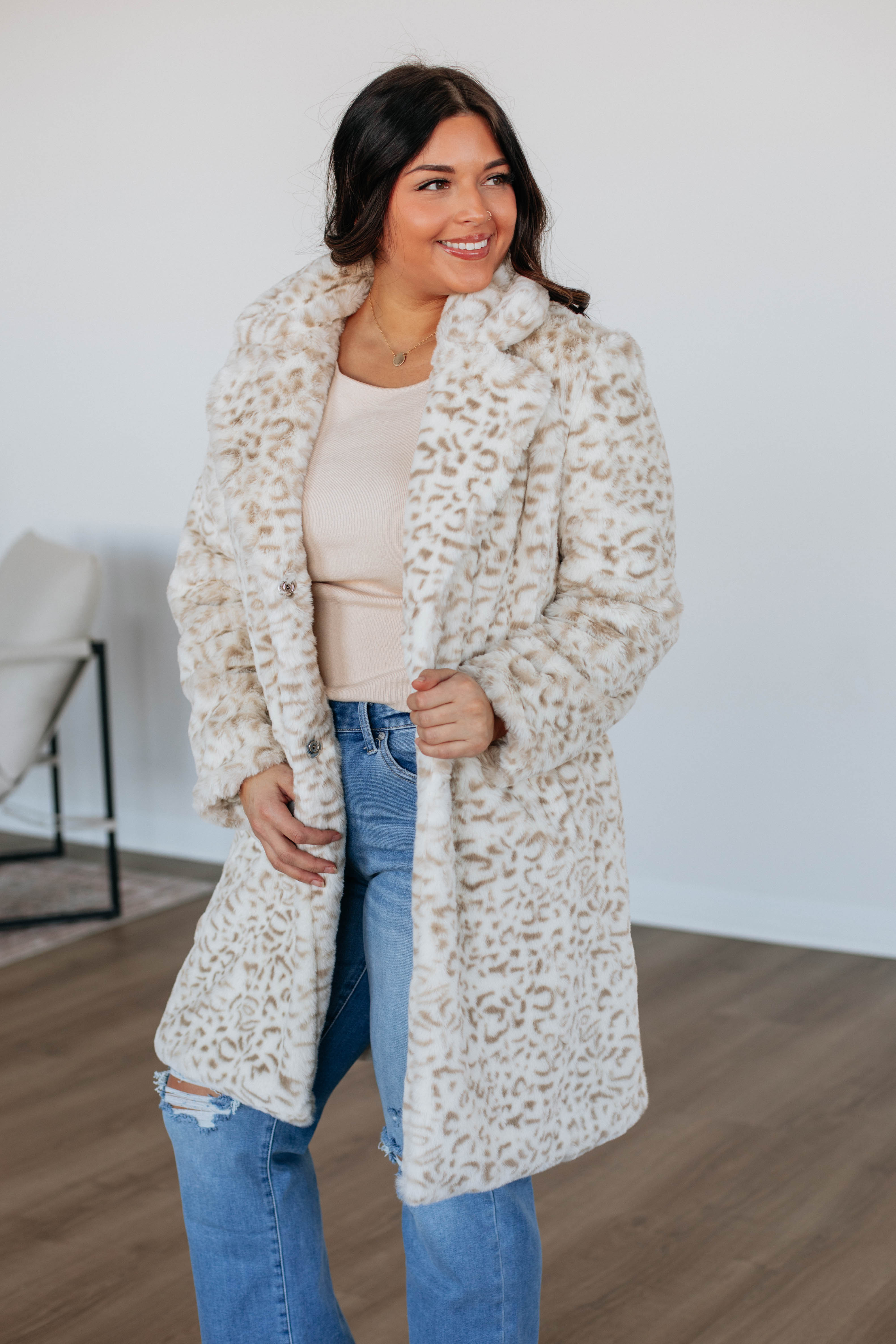 Stylish Leopard Print Trench Coat for Women - Fashionable Long Coat with Belt for Fall & Winter - Perfect for Office, Dating & Outdoor Events