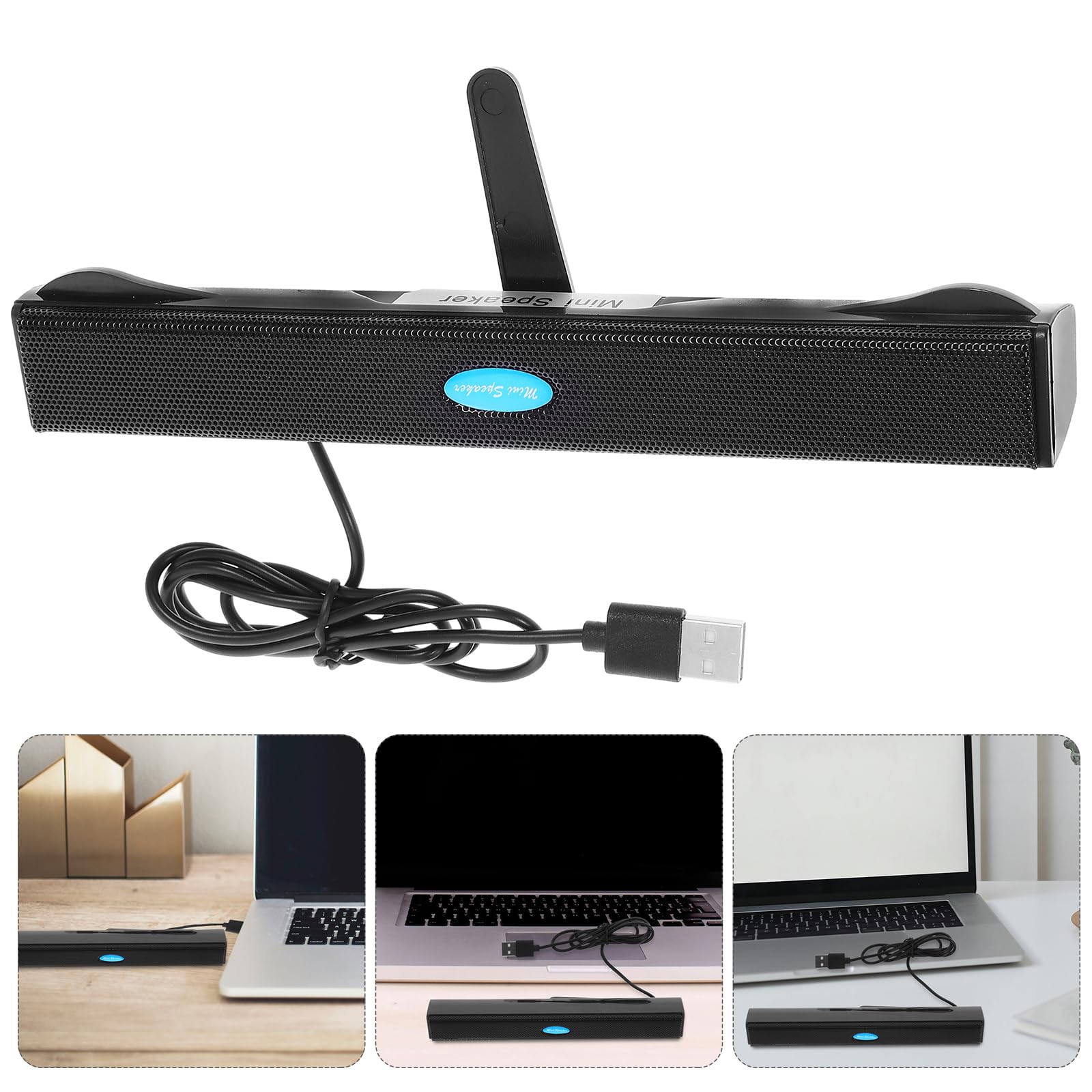 HOMSFOU TV Sound Bar with USB Port - Medium Black Soundbar for Home Theater, Surround Sound Speaker System - Perfect for Movies, Gaming & Music Streaming