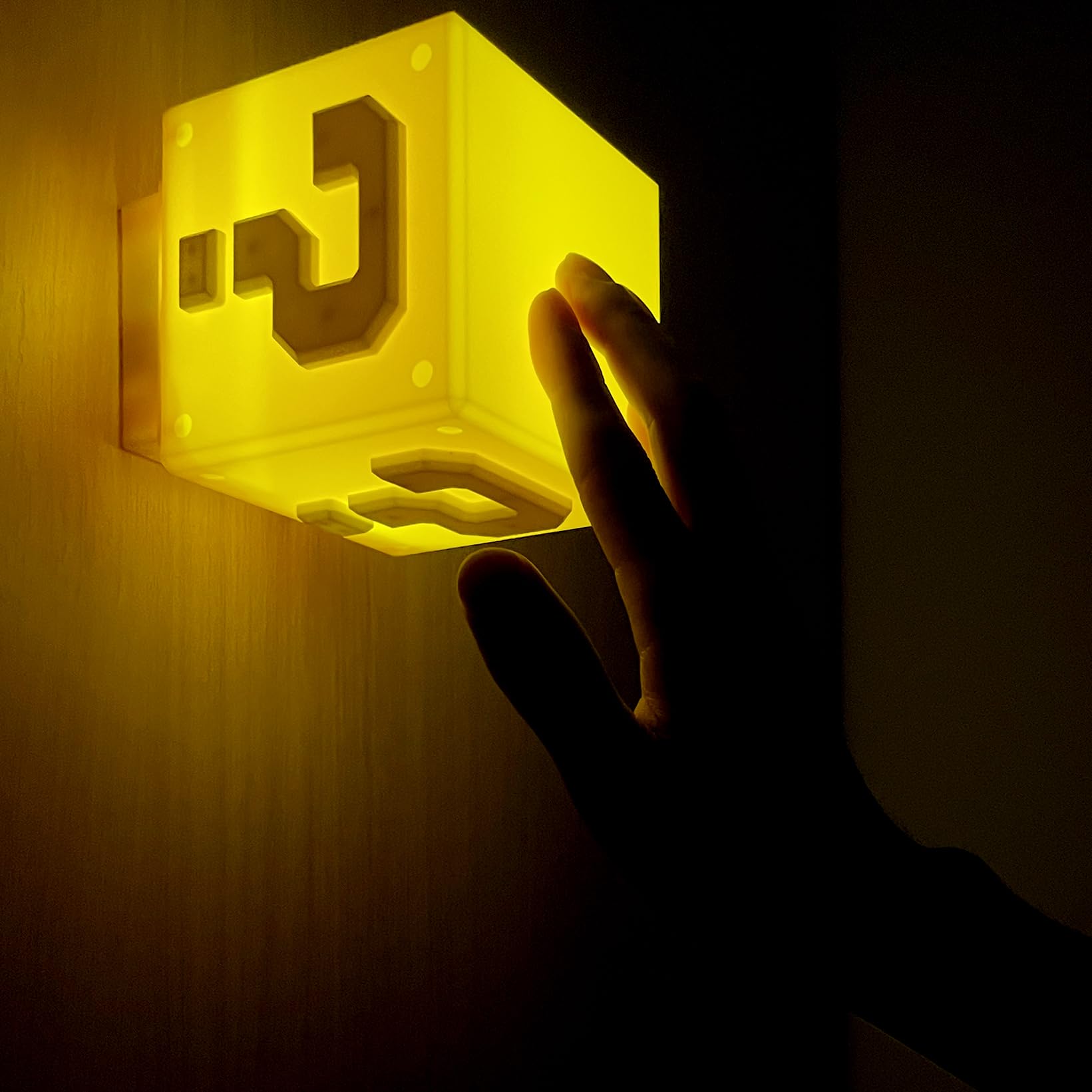 Hopanrel Super Bros Question Block Lamp - Square LED Night Light with USB Cable, Game Coin Sound Effect, Bedside Table Lamp - Perfect Gift for Boys, Girls & Kids | Gaming Room Decor, Bedroom Night Light, Fun Toy for Nintendo Fans