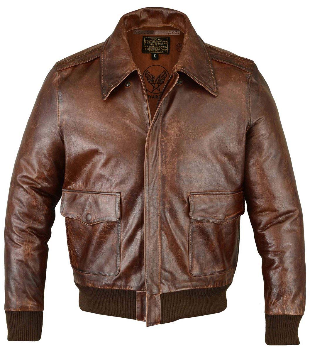 Men's A-2 Leather Flight Bomber Jacket - Genuine Leather Air Force Pilot Jacket for Men (Regular & Big Tall Sizes) - Perfect for Aviation Enthusiasts, Military Style Fashion & Outdoor Adventures