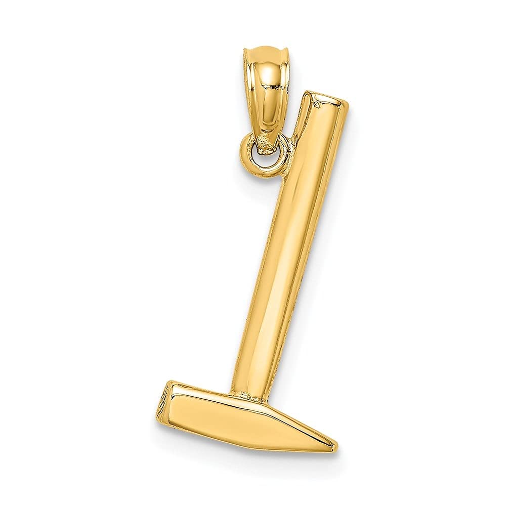 Auriga 14k Yellow Gold 3D Hammer Charm Pendant Necklace for Women - Elegant Jewelry Gift for Birthday, Anniversary & Special Occasions