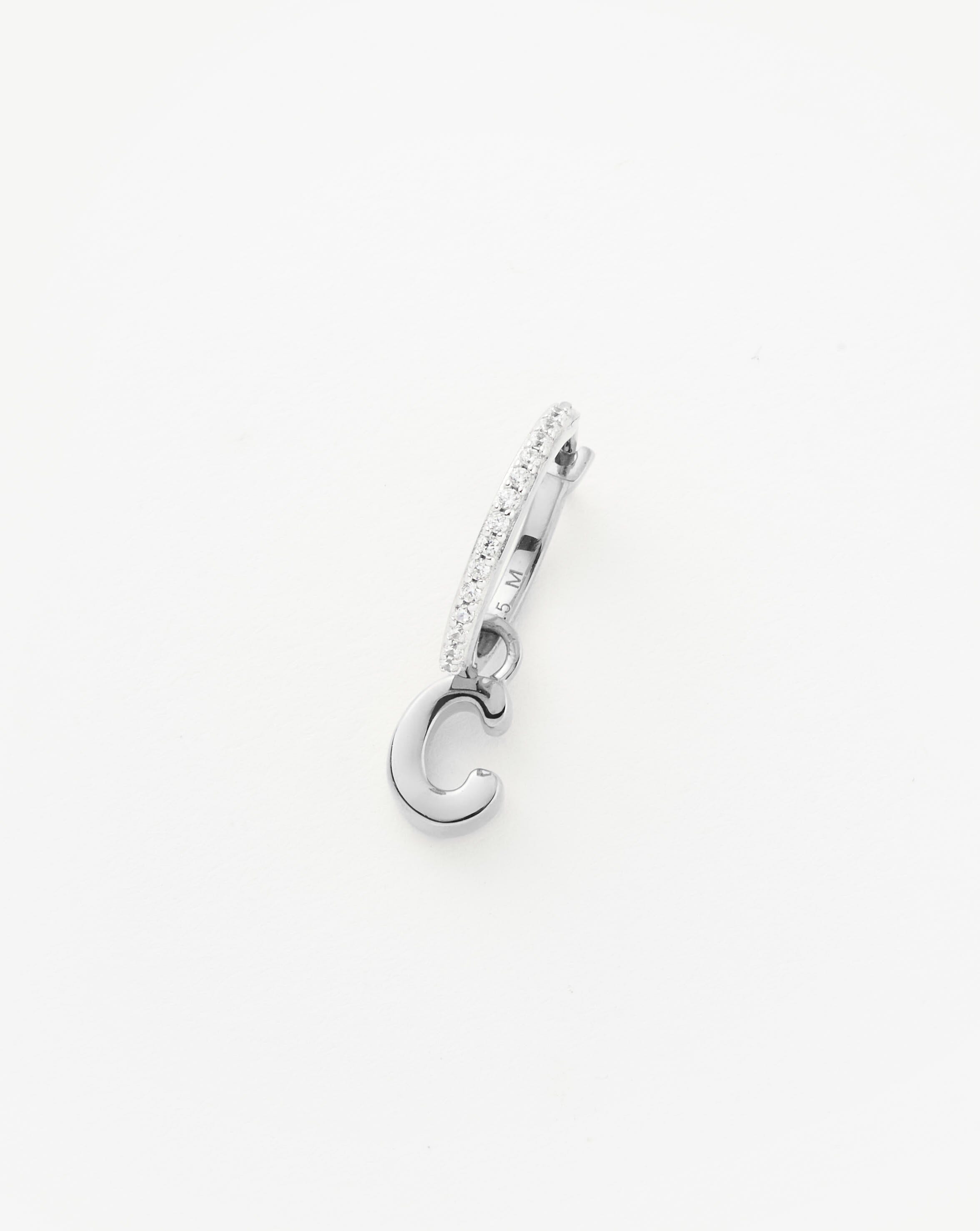 Personalized Initial Single Charm Hoop Earrings | Sterling Silver 925 | Dainty Letter Jewelry for Women | Perfect Gift for Birthday, Anniversary & Everyday Wear