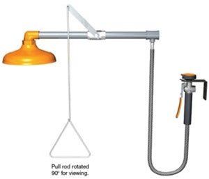 Guardian G1641 Emergency Safety Shower with Drench Hose - Horizontal Mount for Chemical Spill Protection | Workplace & Laboratory Safety Equipment