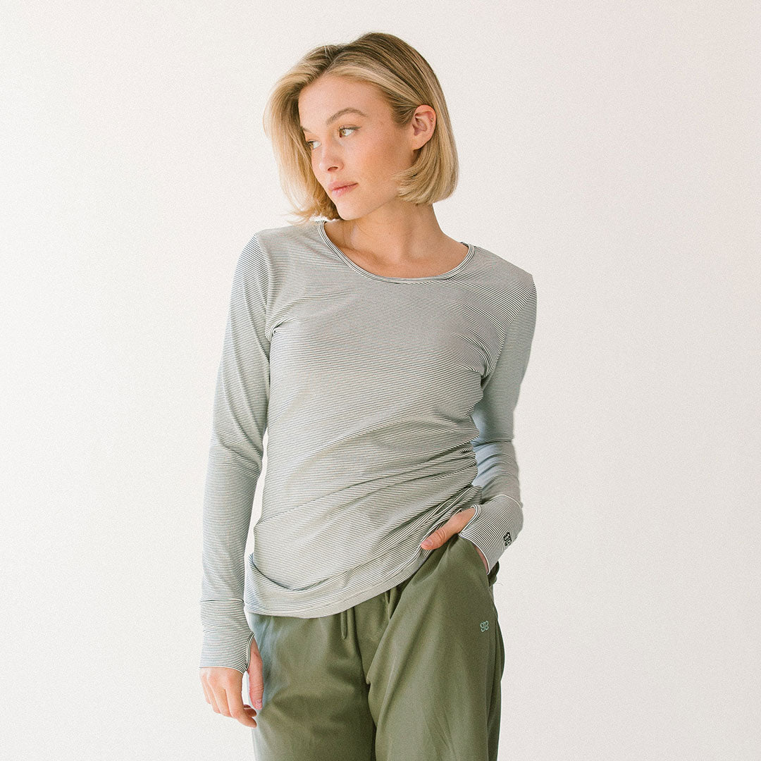 Go Long Crew Neck Sweater - Soft Striped Knit Pullover for Women | Cozy Casual Wear for Fall & Winter | Perfect for Layering, Office & Weekend Outfits