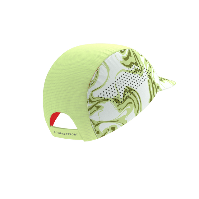 Compressport Unisex Pro Racing Cap - Green Camo/Fluo Red | Lightweight Performance Hat for Running, Cycling & Outdoor Sports