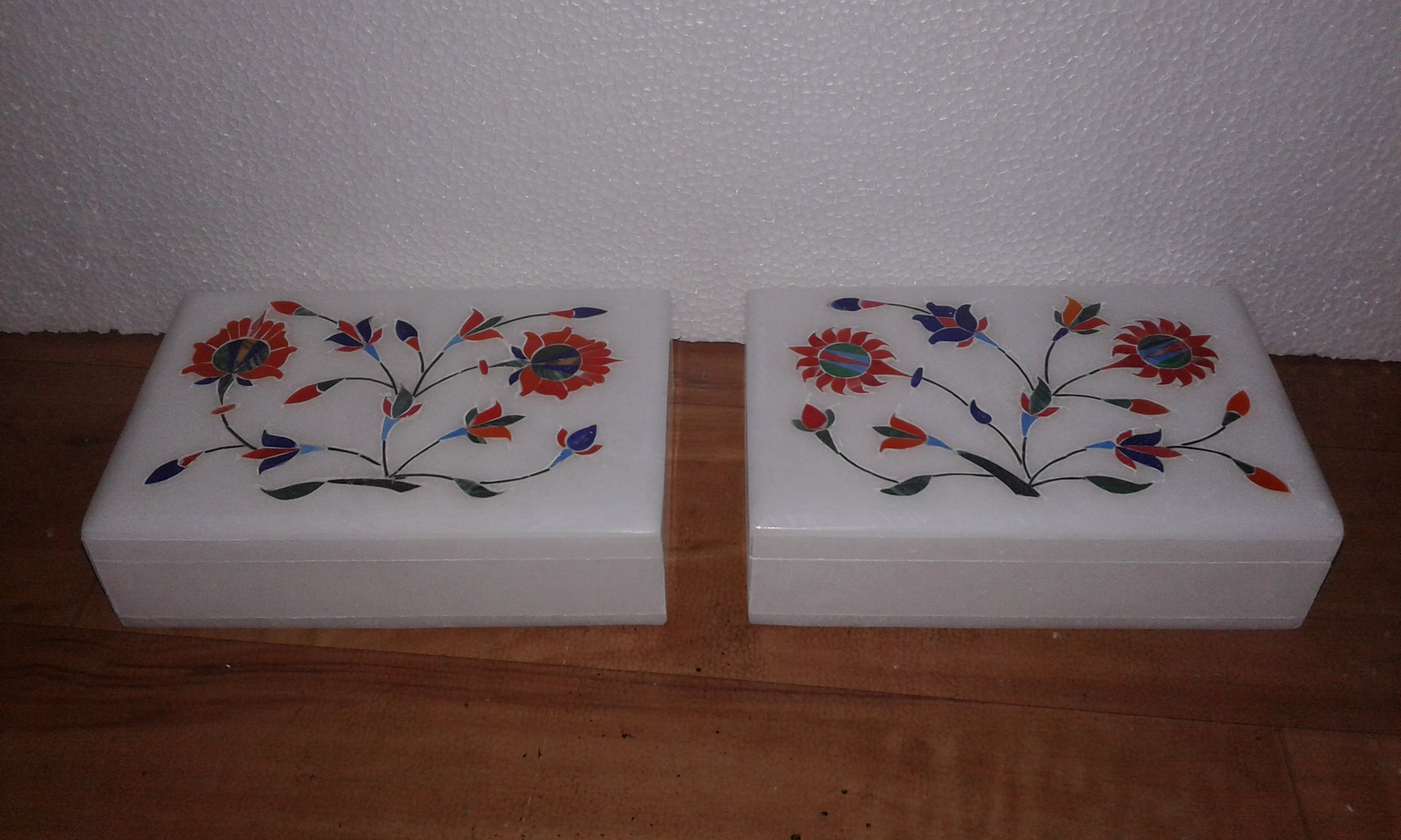 Handmade Marble Jewelry Box with Pietra Dura Inlay - 6