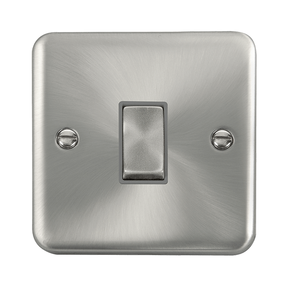 Click Deco Plus Satin Chrome Intermediate Switch DPSC425GY - Modern Light Switch for Home & Office Decor - Perfect for Bedrooms, Living Rooms, and Hallways