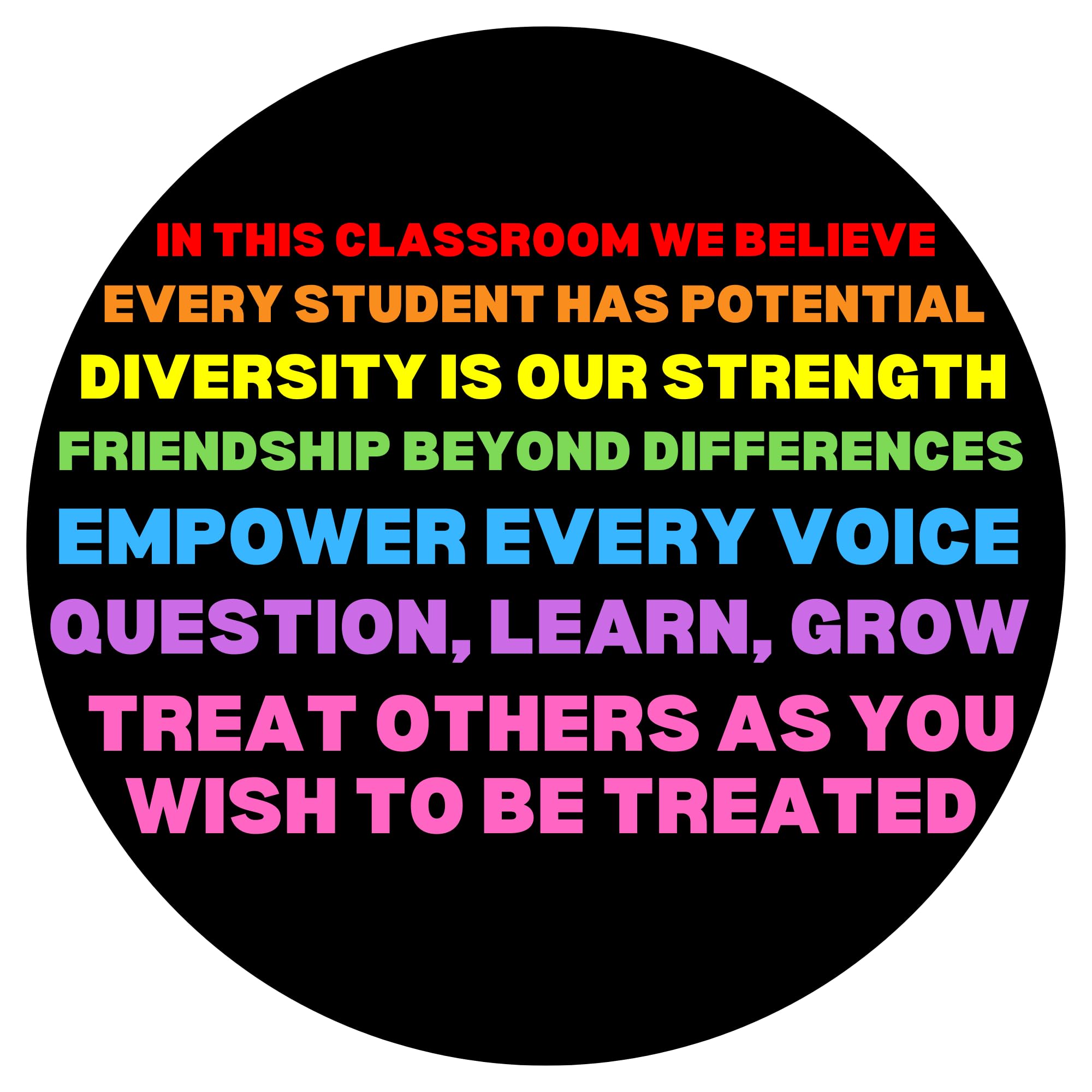 Spread Kindness Diversity & Inclusivity - 5.5 Inch Inspirational Car Magnet Decal with Equality Quotes | Perfect for Vehicles, Classrooms & Office Spaces to Promote Unity