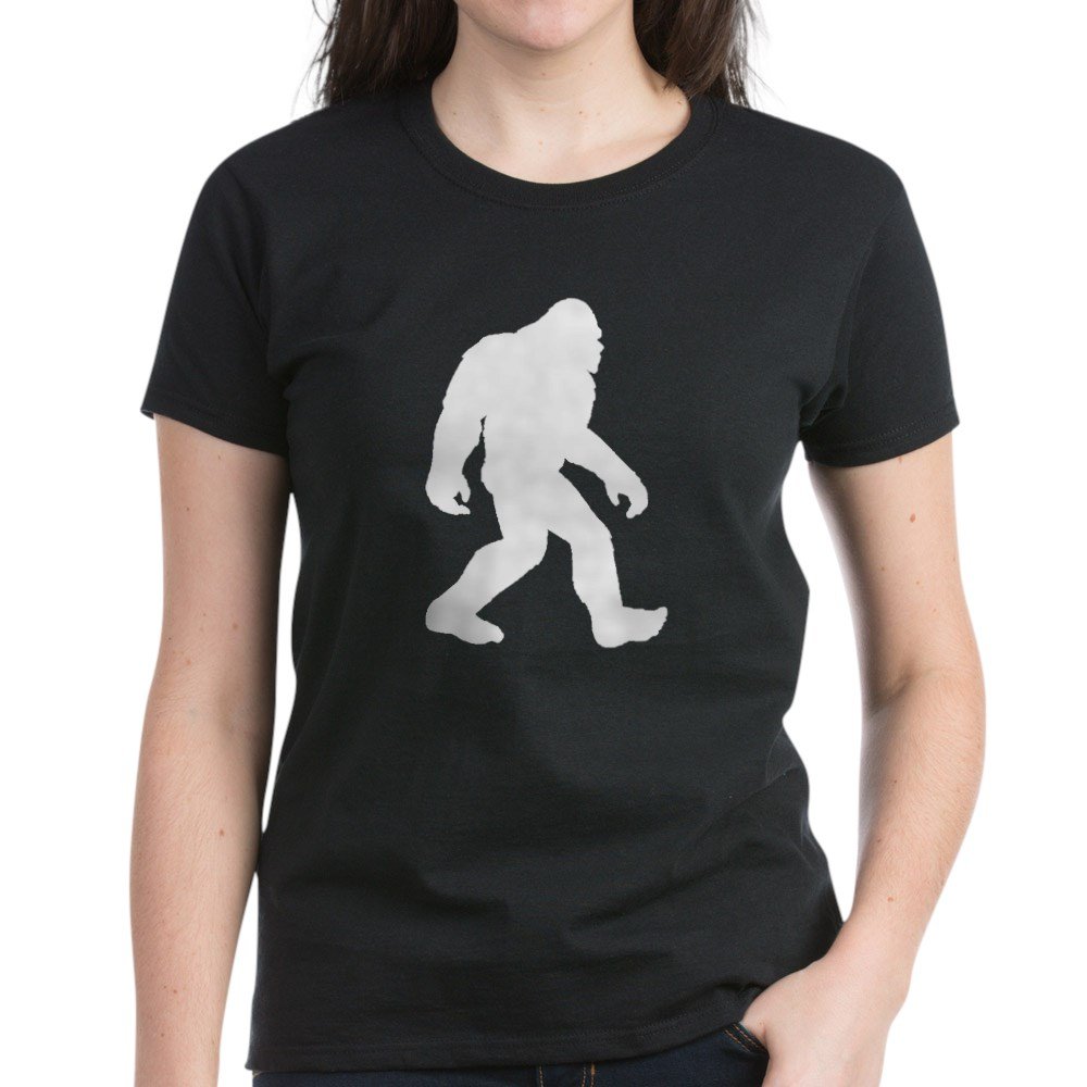 Bigfoot Silhouette Cotton T-Shirt for Men & Women - Soft White Casual Tee - Perfect for Hiking, Camping & Outdoor Adventures