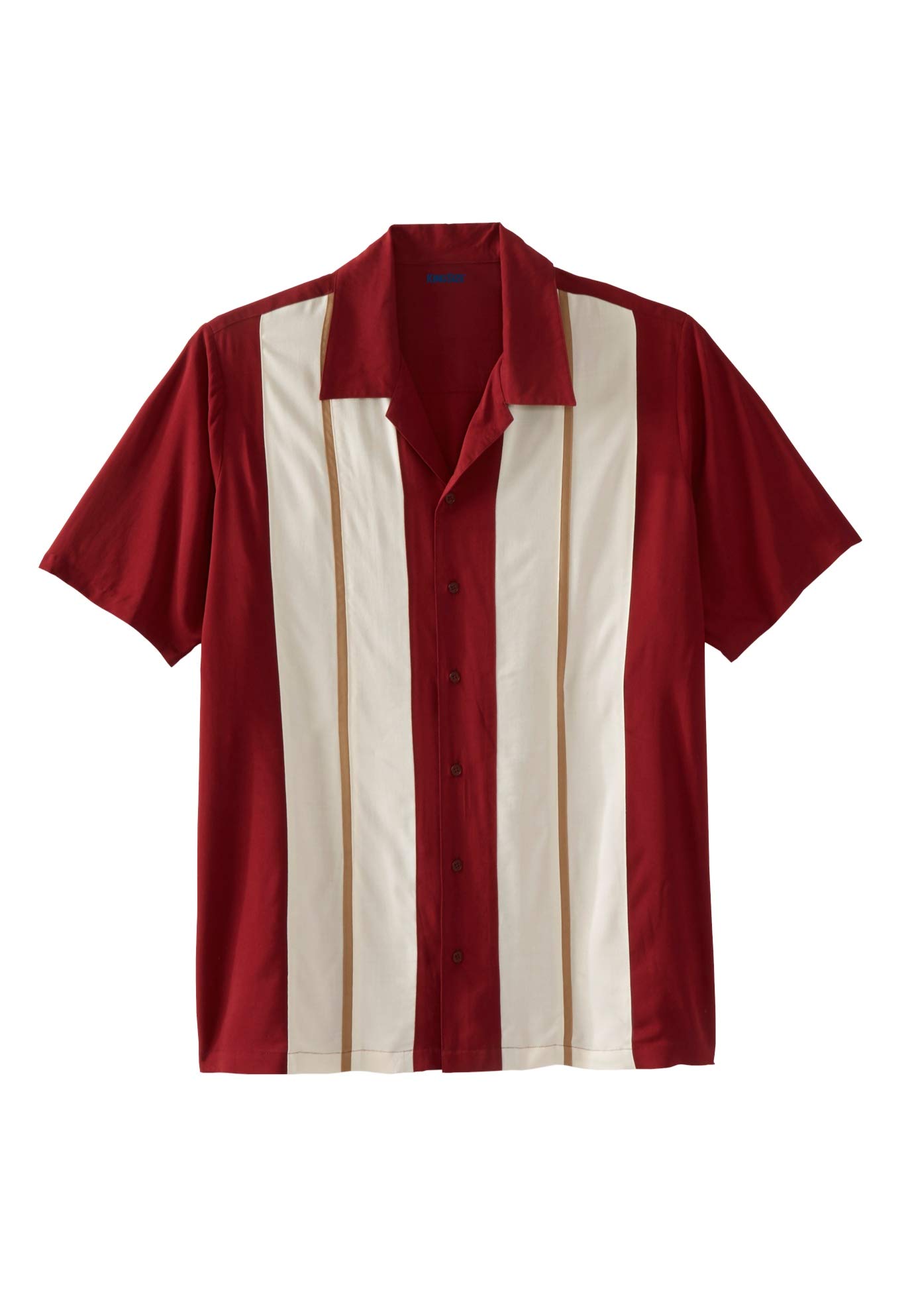KingSize Men's Big & Tall Colorblock Camp Shirt - Comfortable Casual Button Down for Outdoor Activities, Travel & Summer Wear