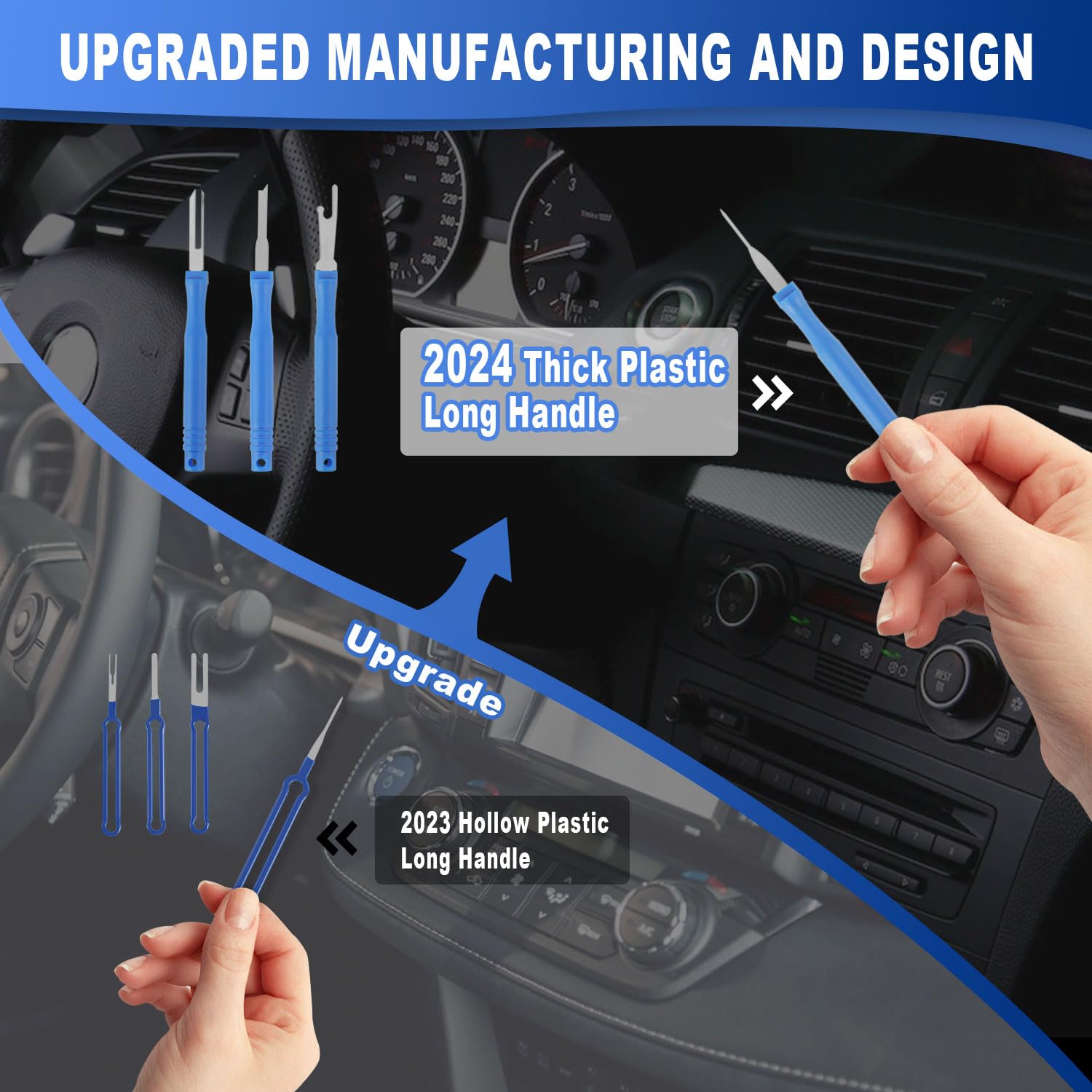 2024 Upgraded 41Pcs Blue Electrical Pin Removal Tool Kit - Professional Car Terminal Release Tool Set for Automotive & Household Devices | Perfect for Wiring Repairs, DIY Projects & Electrical Maintenance