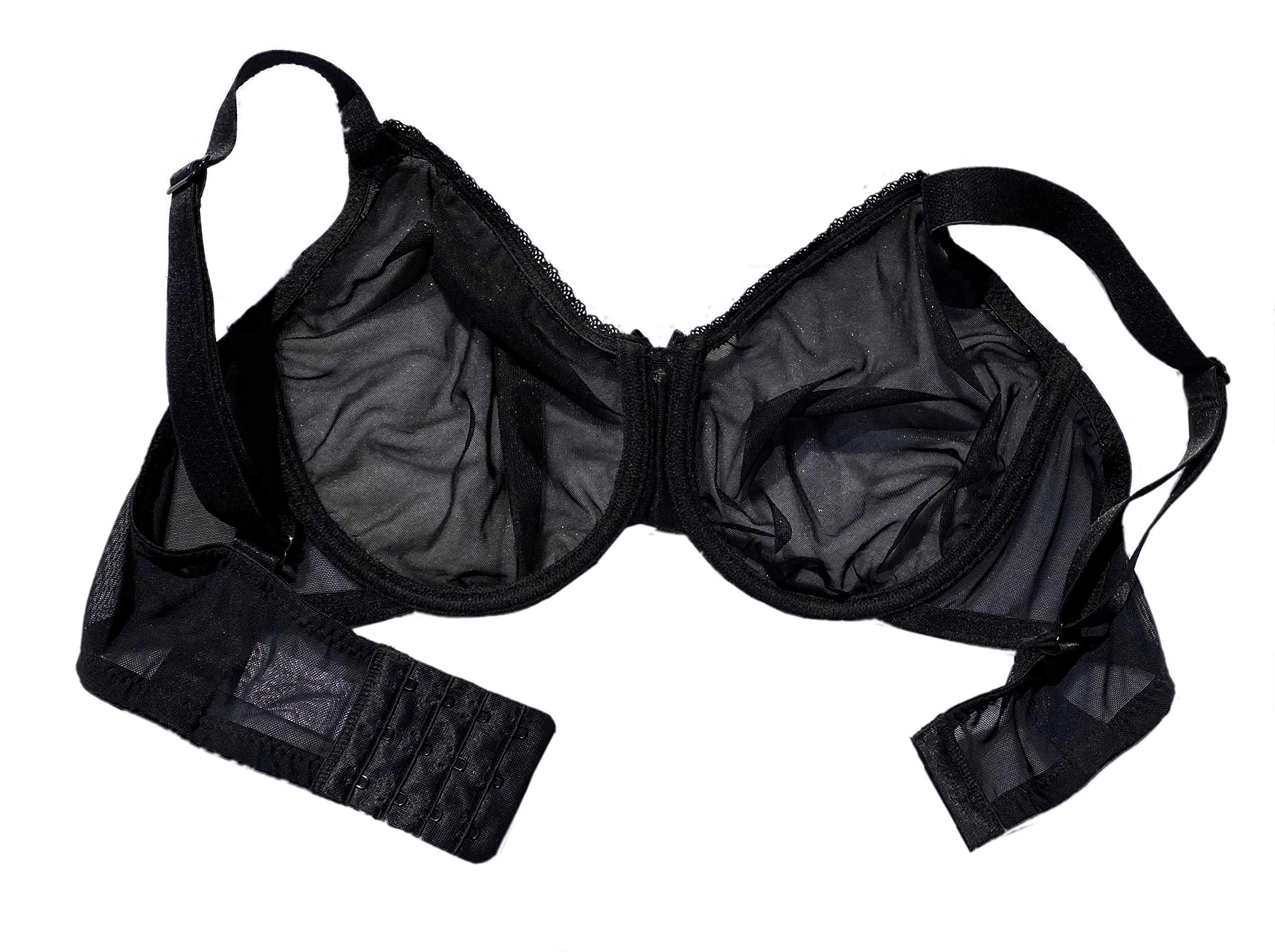 **Sexy Mesh See-Through Lingerie Bra for Women - Black & Beige with Steel Ring | Comfortable & Stylish Underwear for Date Night & Boudoir Photography**