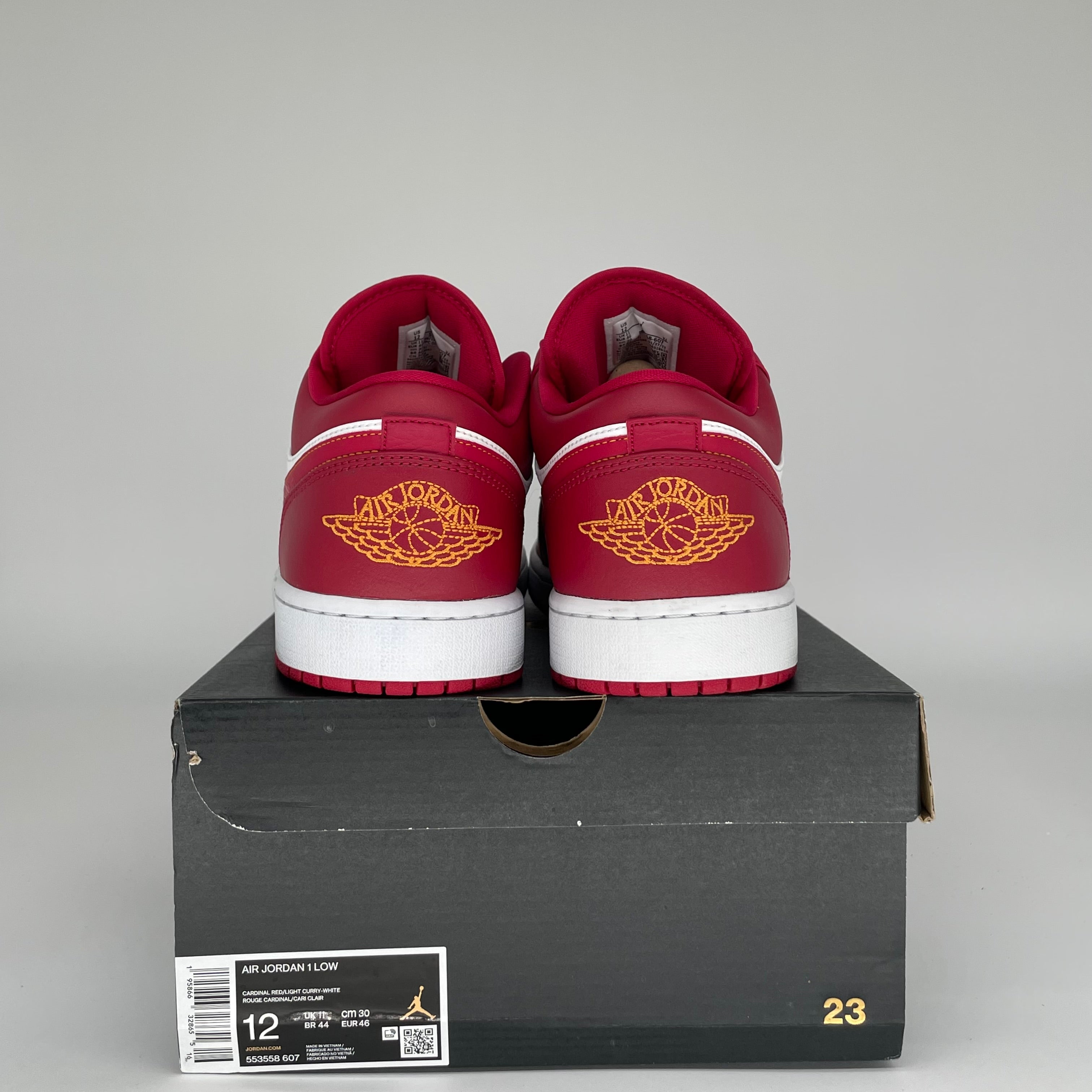 AIR JORDAN 1 LOW CARDINAL RED Men's Basketball Shoes - Size 12 (553558-607) | Sneakers for Streetwear, Casual Outfits & Basketball Games