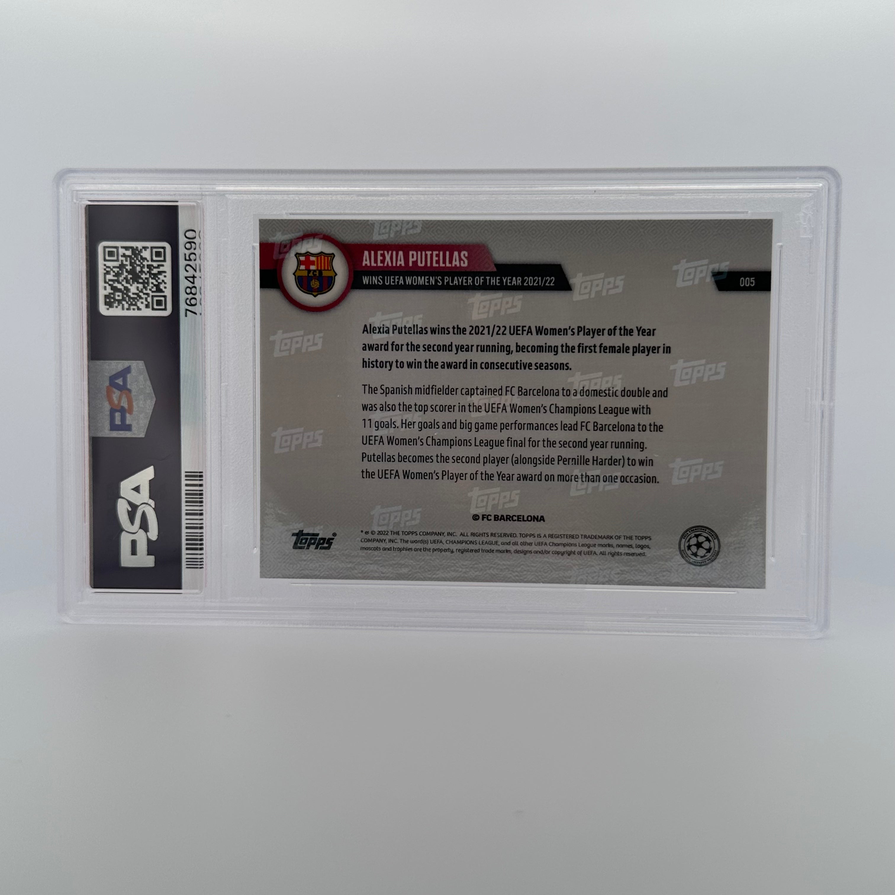 PSA 10 1/1 Alexia Putellas #5 UEFA Champions League Gold Parallel Soccer Card - Perfect for Collectors, Investors & Soccer Fans (Game Room, Man Cave, Sports Memorabilia Display)