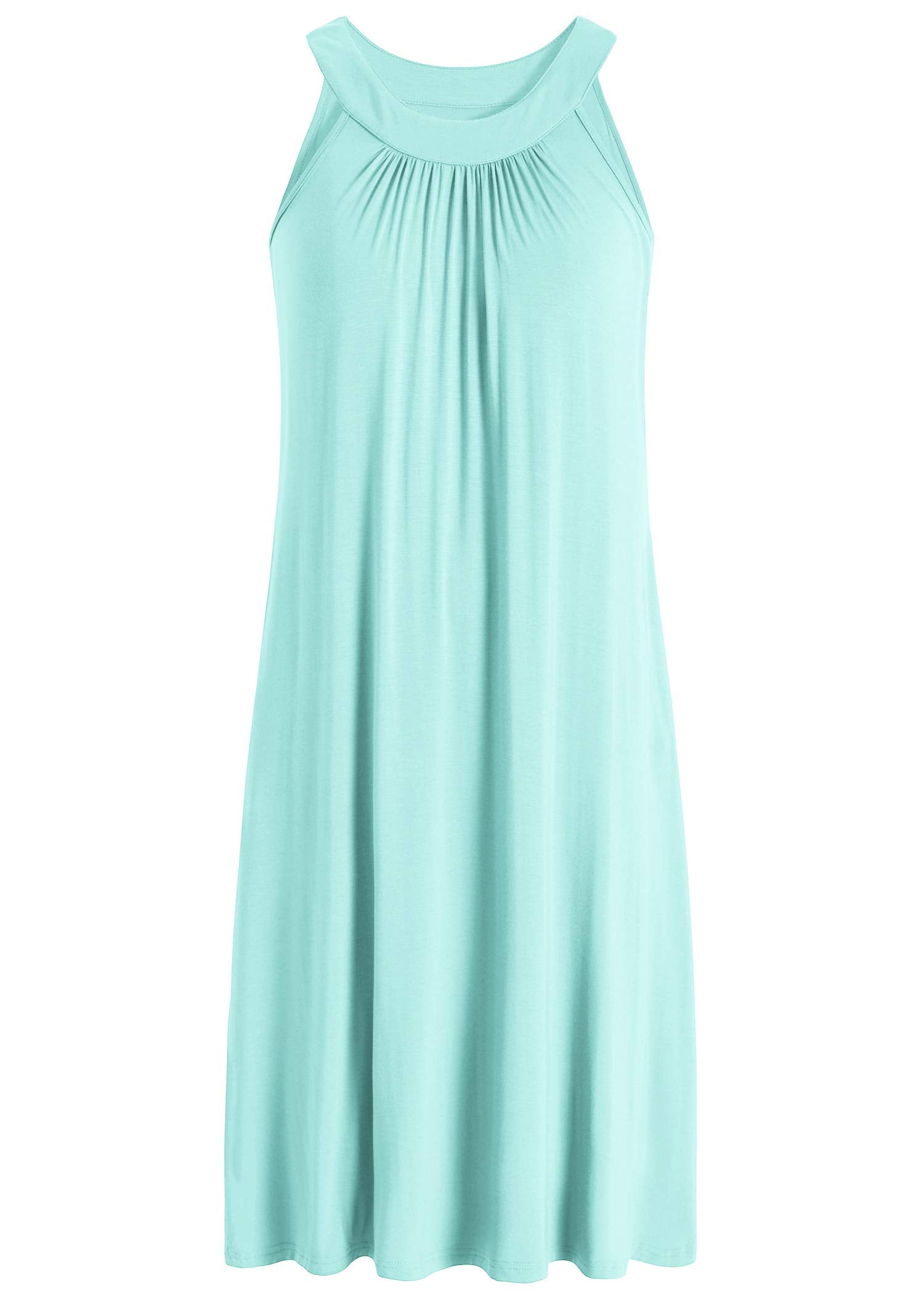 Women's Bamboo Viscose Sleeveless Nightgown with Pockets - Soft Comfortable Sleepwear for Summer & Lounge Wear - Perfect for Bedtime, Relaxing at Home or Vacation