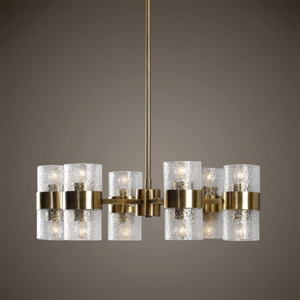 Uttermost Marinot 12-Light Chandelier - Traditional Iron & Glass Ceiling Light Fixture for Dining Room, Foyer, or Living Room