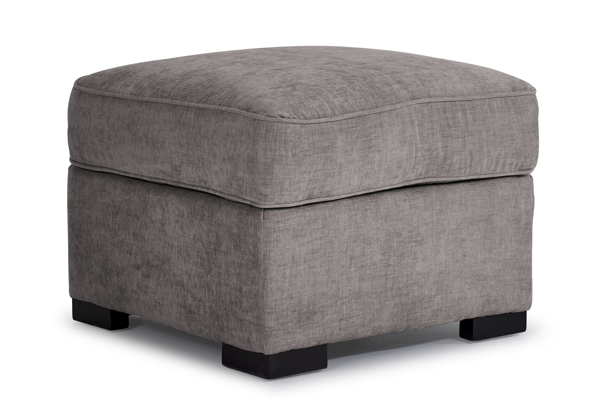 Charlotte Ottoman with Smoke Finish - Modern Living Room Footrest, Storage Bench & Accent Stool for Home Decor, Bedroom, or Office