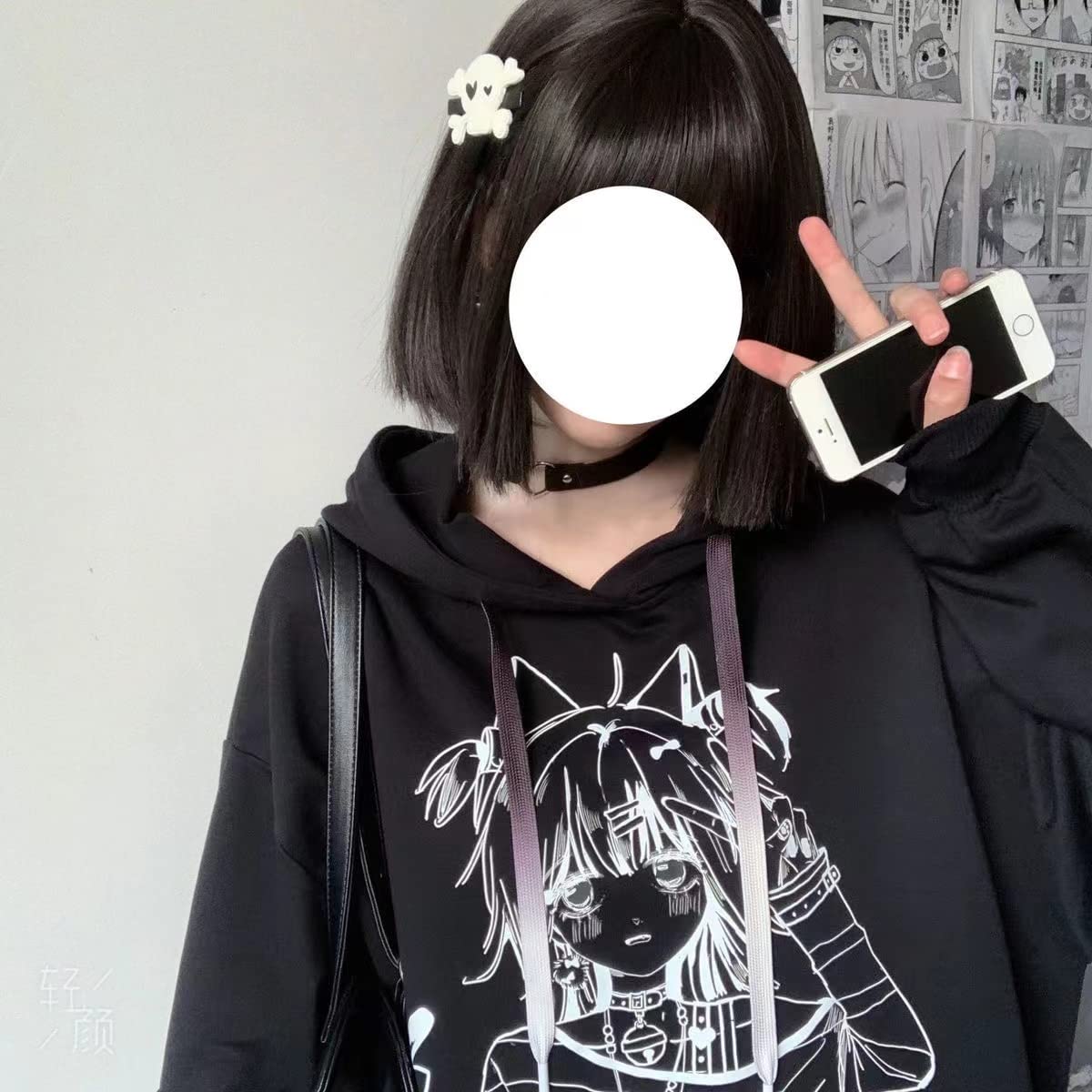 YUESUO Japanese Harajuku Kawaii Anime Girl Hoodie - Cute Oversized Emo Gothic Sweatshirt for Teens | Perfect for Cosplay, Streetwear & Casual Outfits