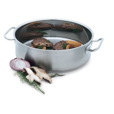 Vollrath Intrigue 12 Quart Stainless Steel Braiser Pan - Professional Restaurant-Grade Cookware for Searing, Braising & Slow Cooking