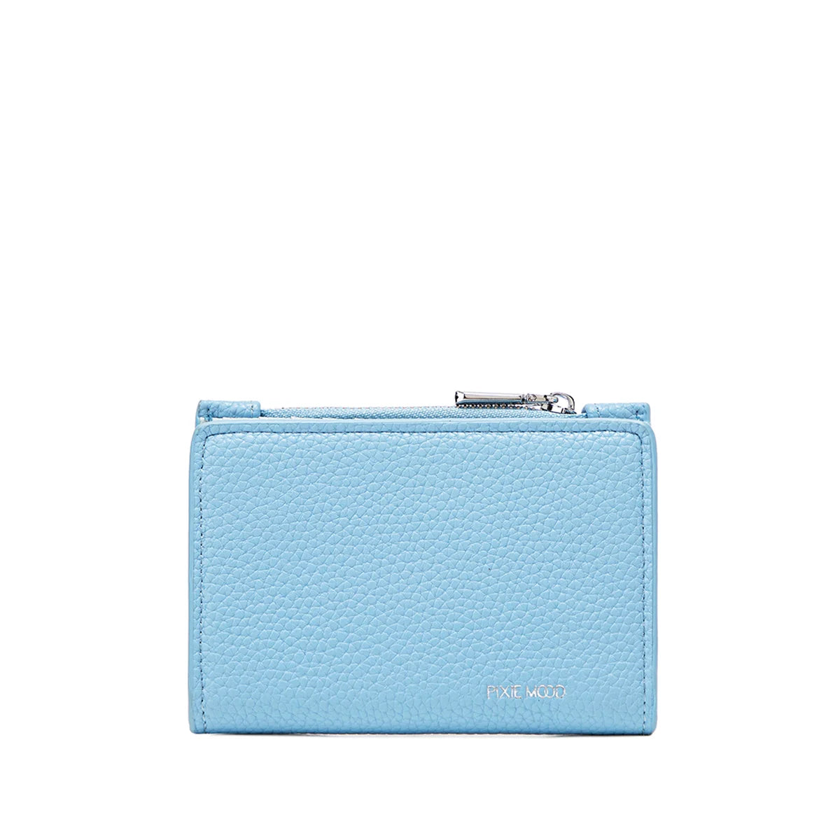 Aiko Light Blue Pebbled Leather Wallet for Women - Stylish & Compact Card Holder for Everyday Use, Travel, and Business