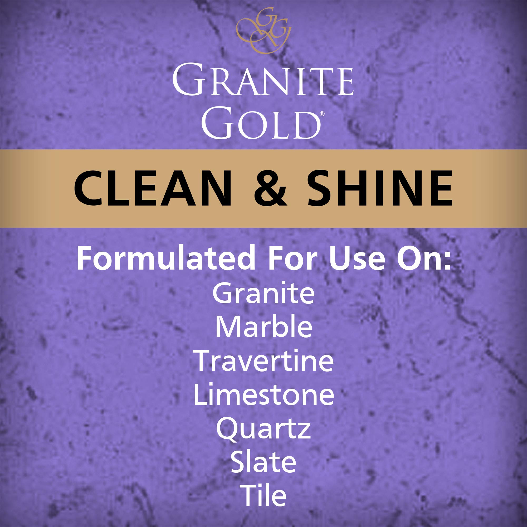 Granite Gold Clean and Shine Spray - Streak-Free Deep Cleaning & Polishing for Granite, Marble, Quartz Countertops - 24 Fl Oz (Pack of 1) - Perfect for Kitchen, Bathroom & Stone Surfaces