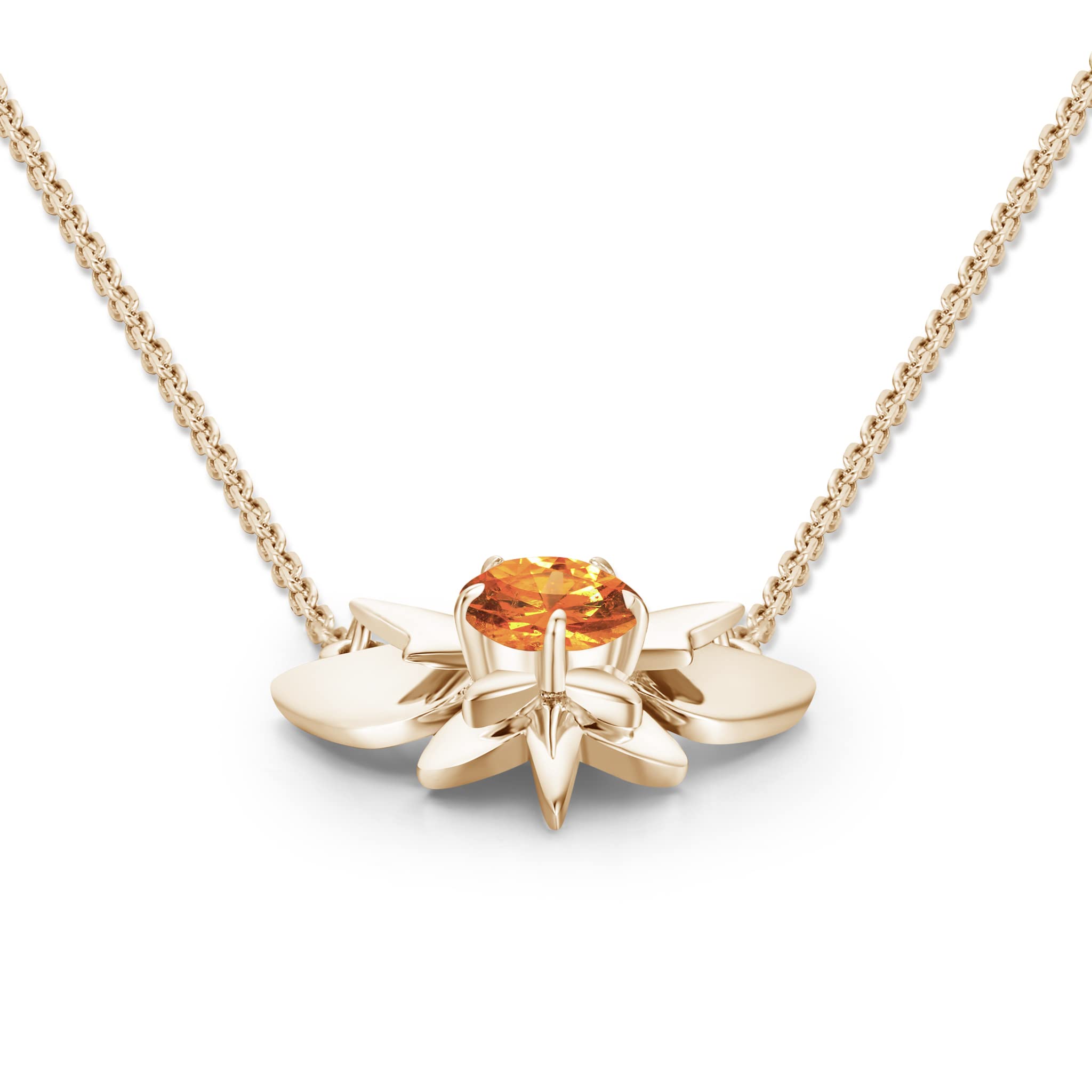 Mandarin Orange Garnet Necklace - Butterfly Pendant Gold Layering Charm | January Birthstone Jewelry | Spessartite Garnet Dainty Necklace for Women | Perfect for Layering, Gift Giving & Special Occasions