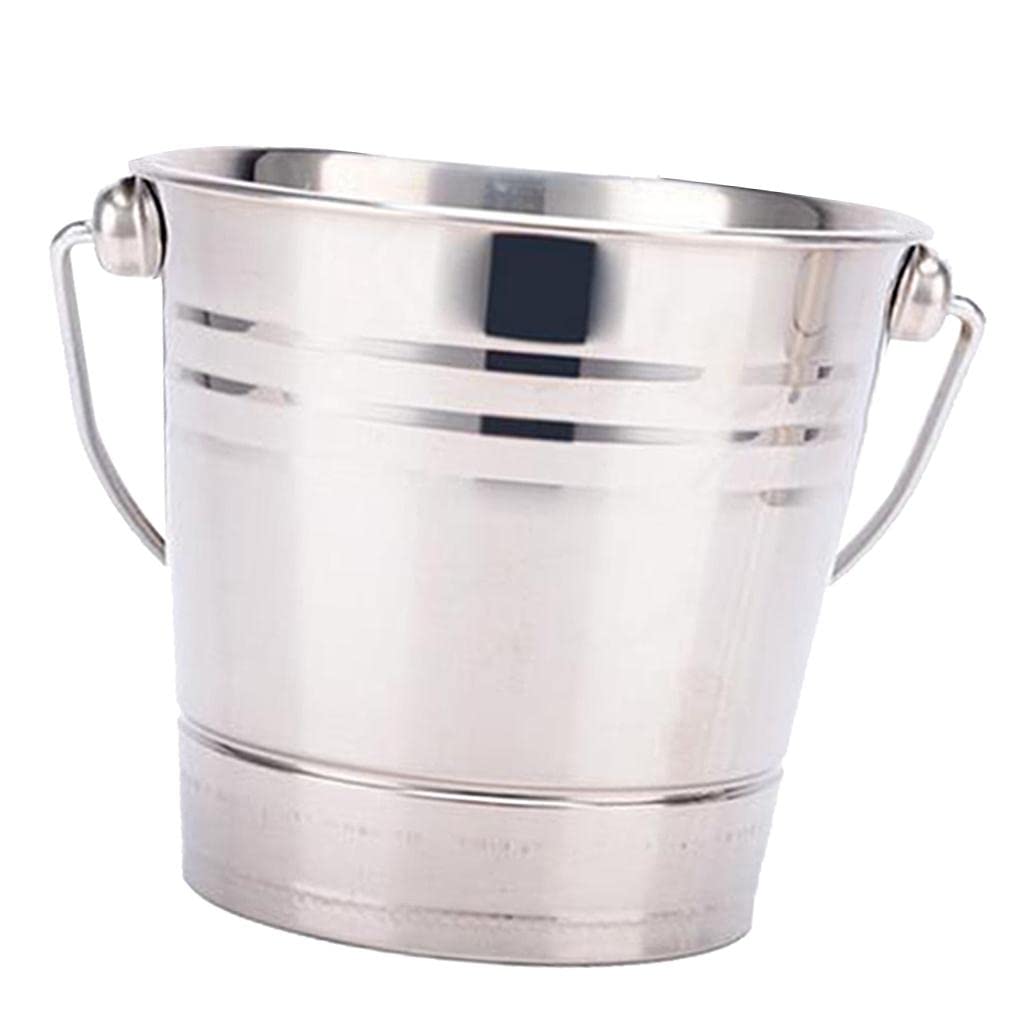 Newmind Stainless Steel Champagne Ice Bucket Cooler - 2.5L Silver Wine Chiller for Parties, Weddings & Outdoor Events - 4 Size Options