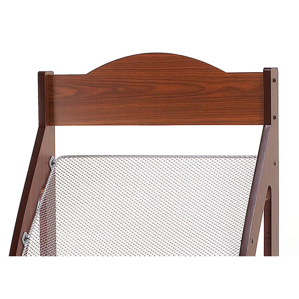 Premium Wooden Newspaper & Magazine Display Stand - 4-Tier Mesh Shelf Floor Rack for Home, Office, or Library Organization