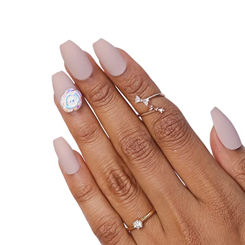 Beromt False Nails - Cute Charm Artificial Nail Extensions | Ready to Apply, Easy to Use & Remove | Perfect for Parties, Weddings & Special Occasions - BFNC48CC