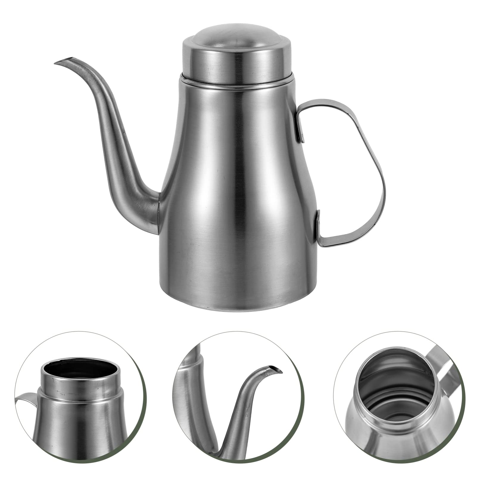 CALLARON Stainless Steel Oil Dispenser Bottle - Kitchen Seasoning Container for Olive, Vegetable & Cooking Oil - Durable & Portable Metal Oil Bottle for Home, Restaurant & Outdoor Cooking