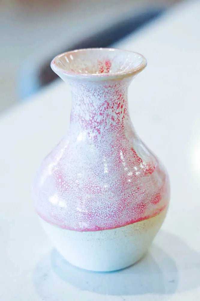 Handmade Stoneware Bud Vase - Small Ceramic Flower Vase for Fresh Cut Flowers - Perfect for Home Decor, Wedding Centerpieces, and Tabletop Arrangements