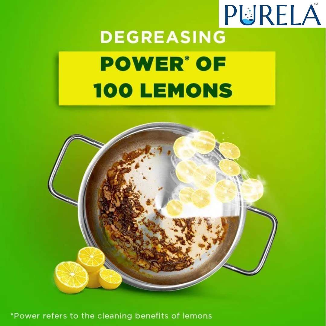Purela Lemon Dishwashing Liquid Gel - 5L Grease Cutting Formula with Fresh Lemon Scent, No Residue for Pots, Pans & Utensils - Perfect for Kitchen, Restaurant & Commercial Use