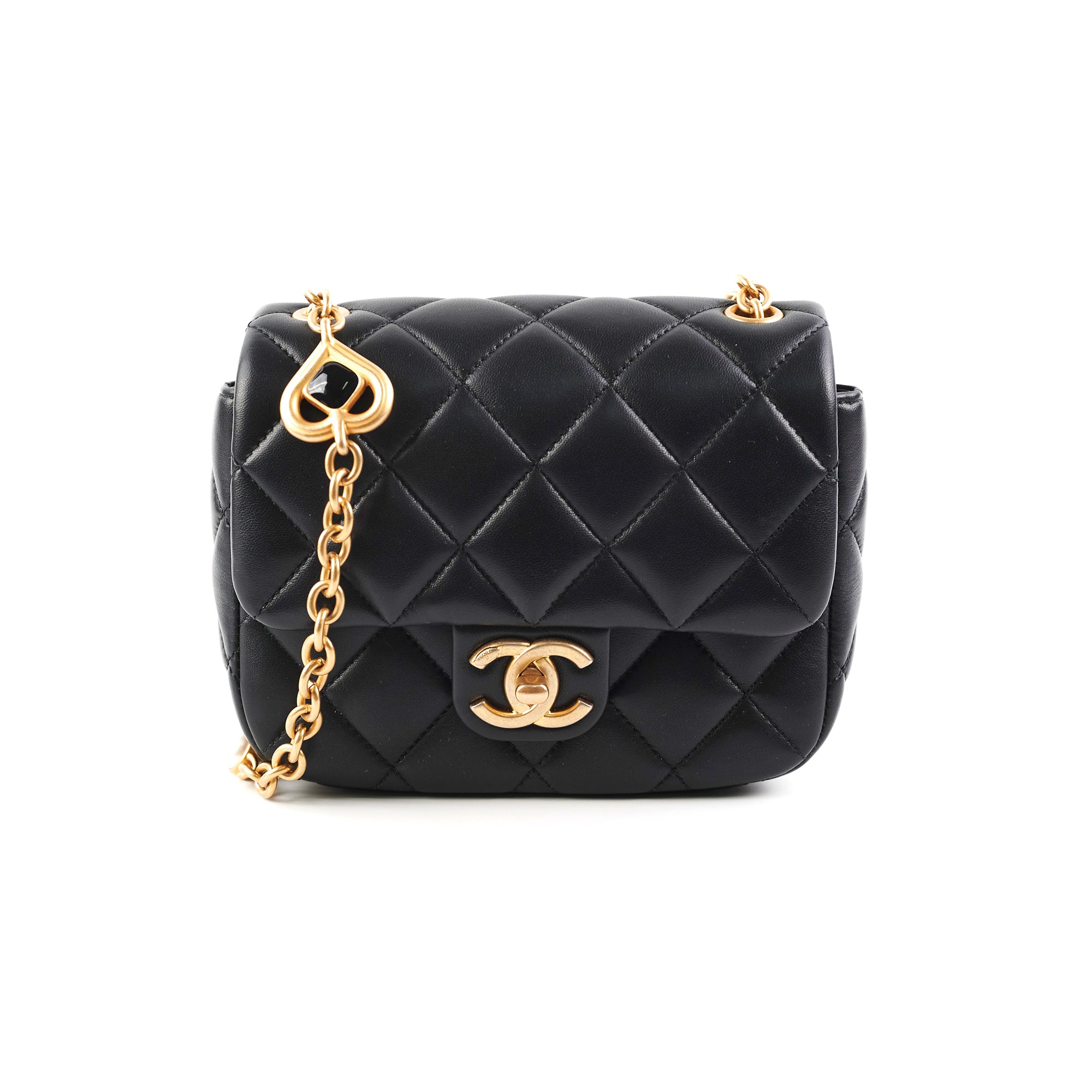 Chanel 23P Mini Square Bag Lambskin Black (Microchip) - Luxury Crossbody Purse for Women, Perfect for Evening Parties & Date Nights