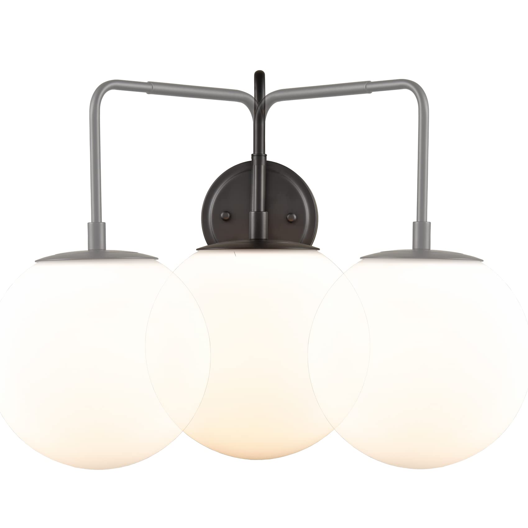 DAYCENT Farmhouse Plug-in Wall Sconces - Black Swing Arm Globe Wall Lights with On/Off Switch & Cord - Perfect for Bedroom, Living Room & Hallway Lighting
