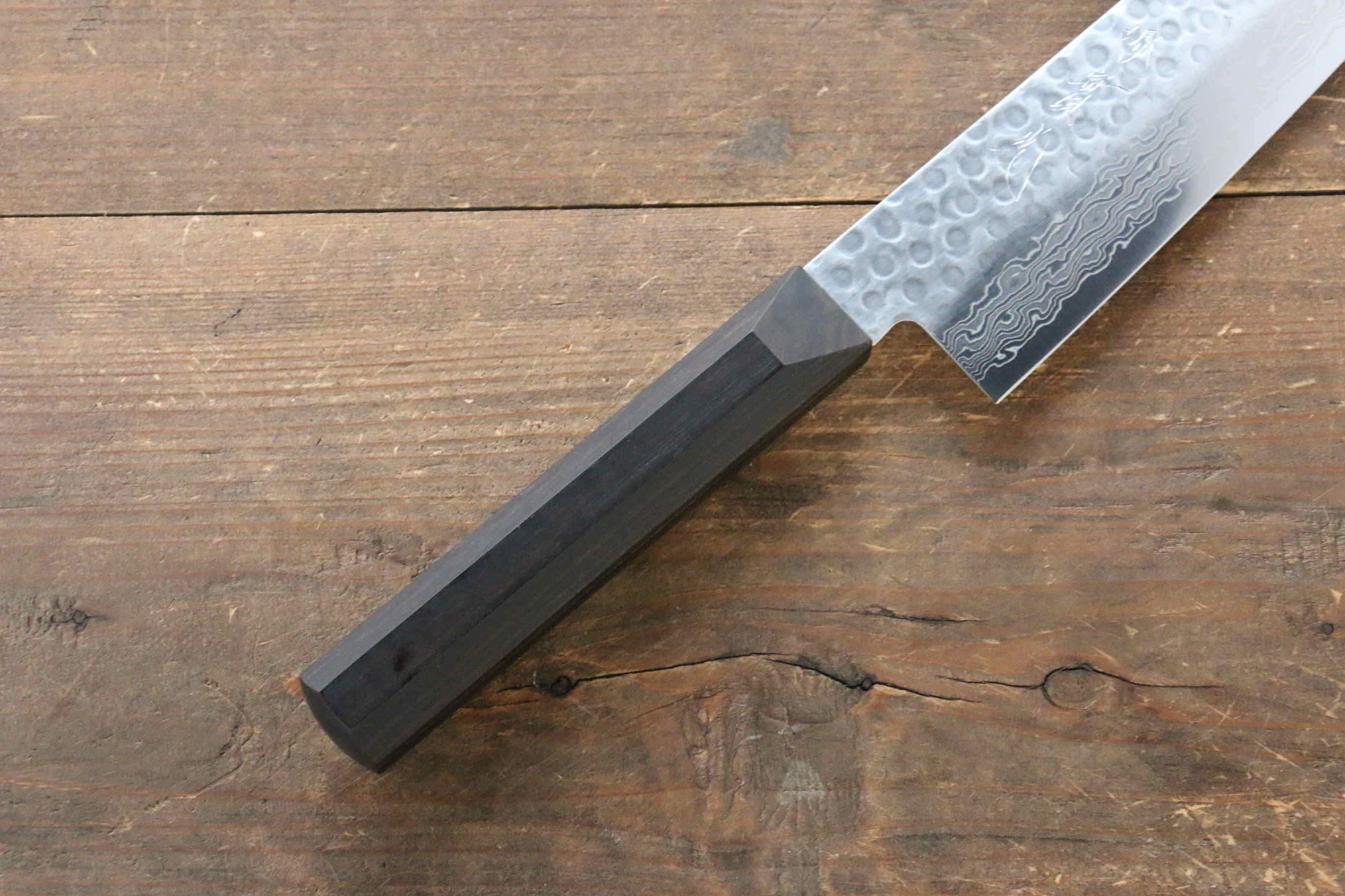 Premium Jikko VG10 17-Layer Damascus Gyuto Chef Knife 200mm - Japanese High-Carbon Stainless Steel Blade with Ebony Wood Handle - Perfect for Sushi, Meat Cutting & Professional Kitchen Use