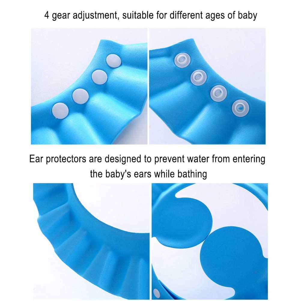 **BodkiZone Baby Shower Cap - Newborn Bath Hat for Hair, Eye & Ear Protection - Soft Washable Infant Bathing Cap - Multicolor (Pack of 2) - Perfect for Safe & Gentle Baby Bath Time**