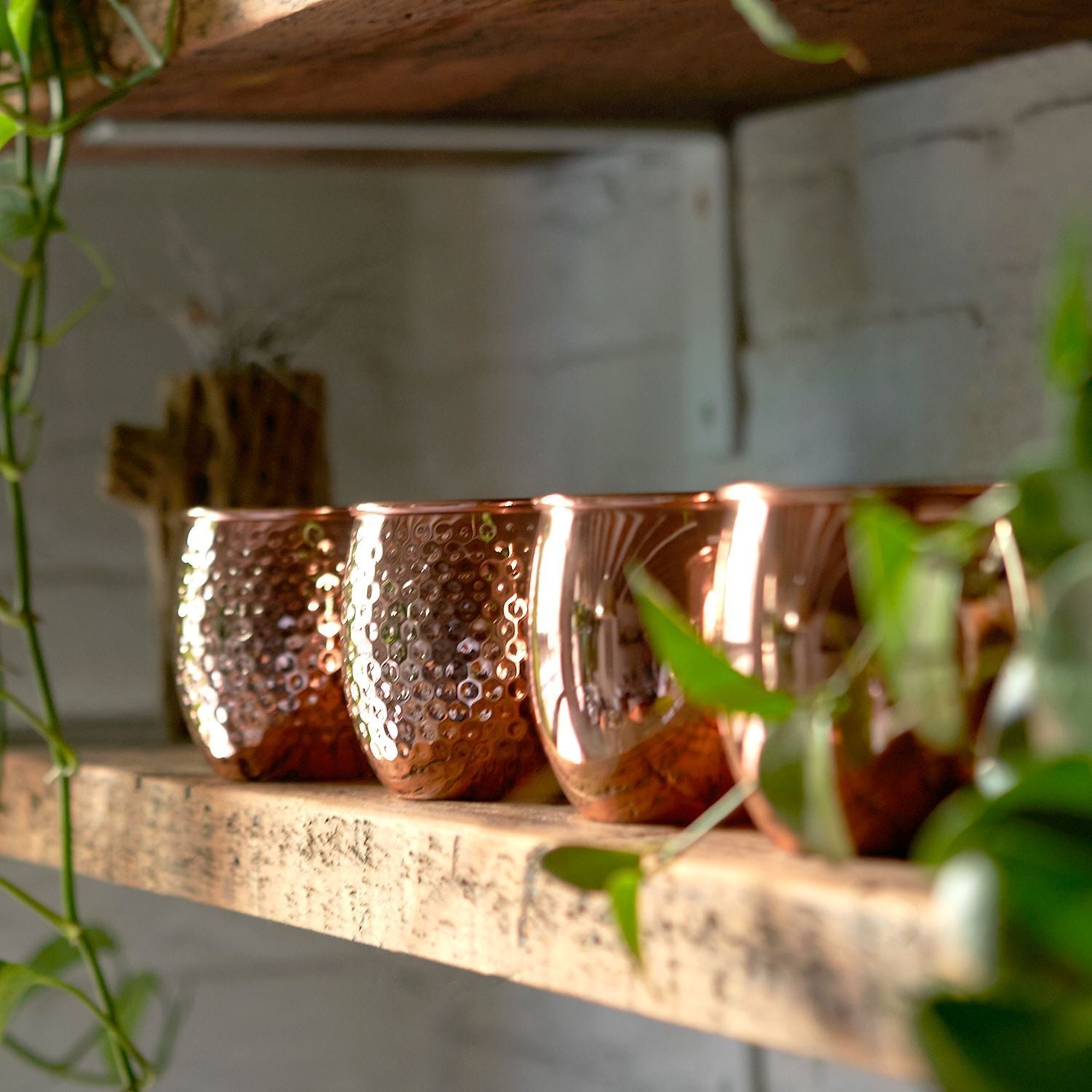 Premium Copper Moscow Mule Mugs Set of 4 - 18oz Hammered Copper Cups with Insulated Handles - Perfect for Cocktails, Iced Drinks & Home Bar Entertaining
