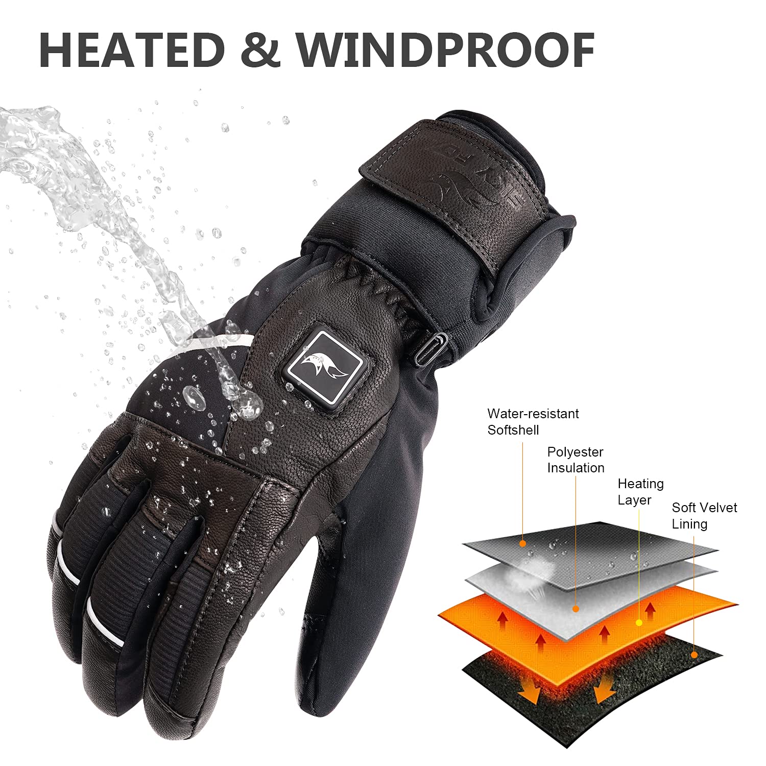Rechargeable 7.4V Electric Heated Gloves for Skiing, Riding, Hiking & Motorcycling - Touchscreen Winter Hand Warmers | Perfect for Cold Weather Outdoor Activities & Winter Sports