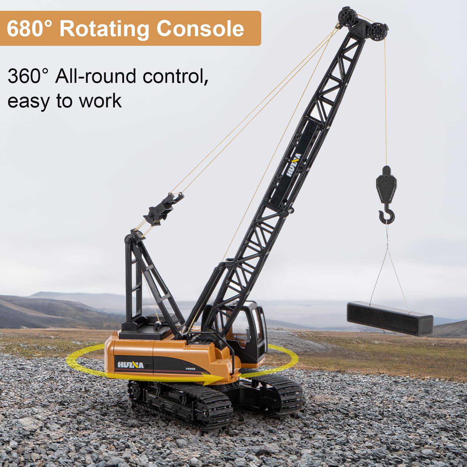 **15CH Remote Control Crane Toy for Kids & Adults - 1:14 Scale RC Construction Truck with Heavy Duty Metal Hook - Birthday Gift for Boys 8-12 - Perfect for Construction Play, STEM Learning & Outdoor Fun**