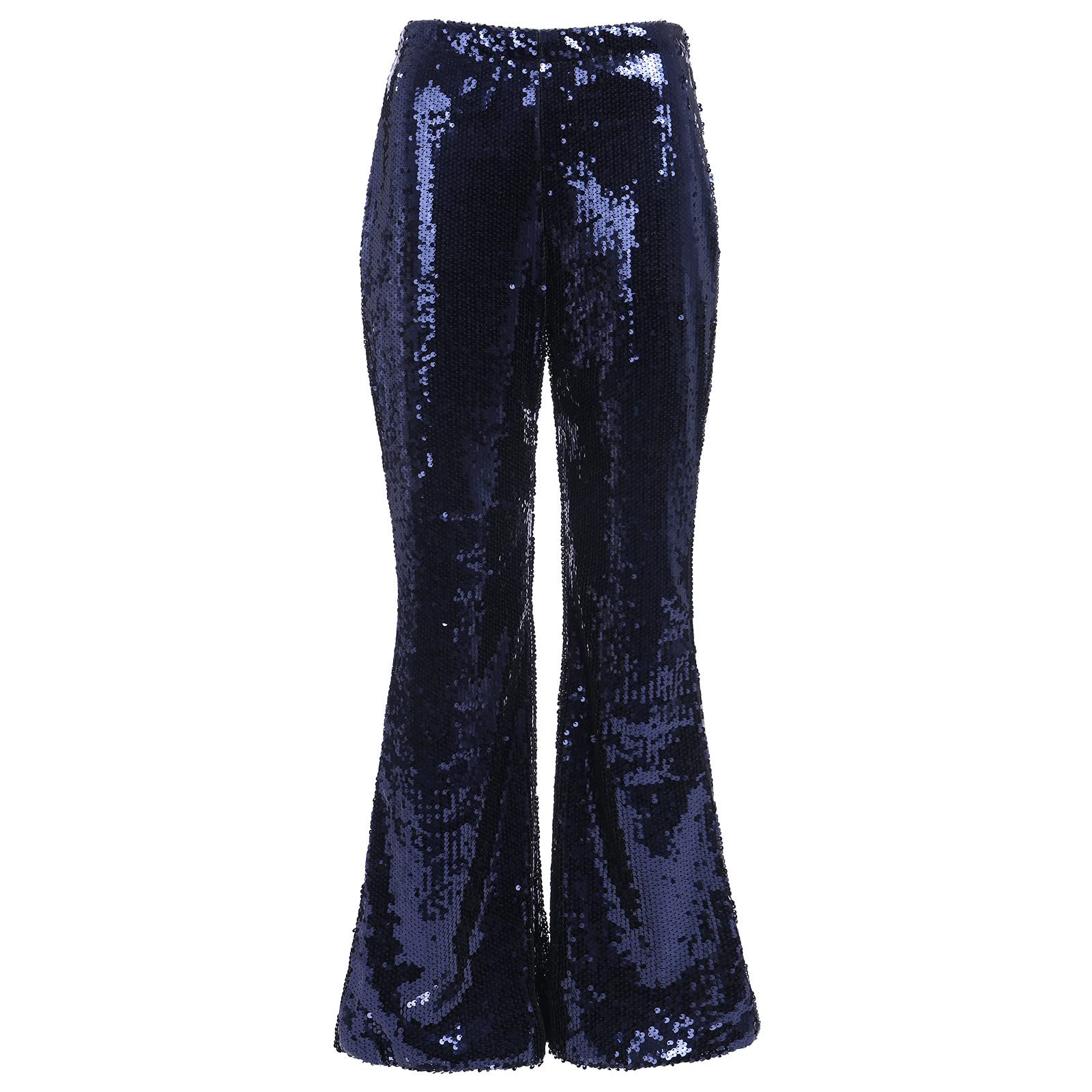 ODIZLI Women's High Waist Sequin Sparkle Flared Pants - Party Pants for Women, Clubwear, Evening Outfits, Holiday Celebration & Special Occasions