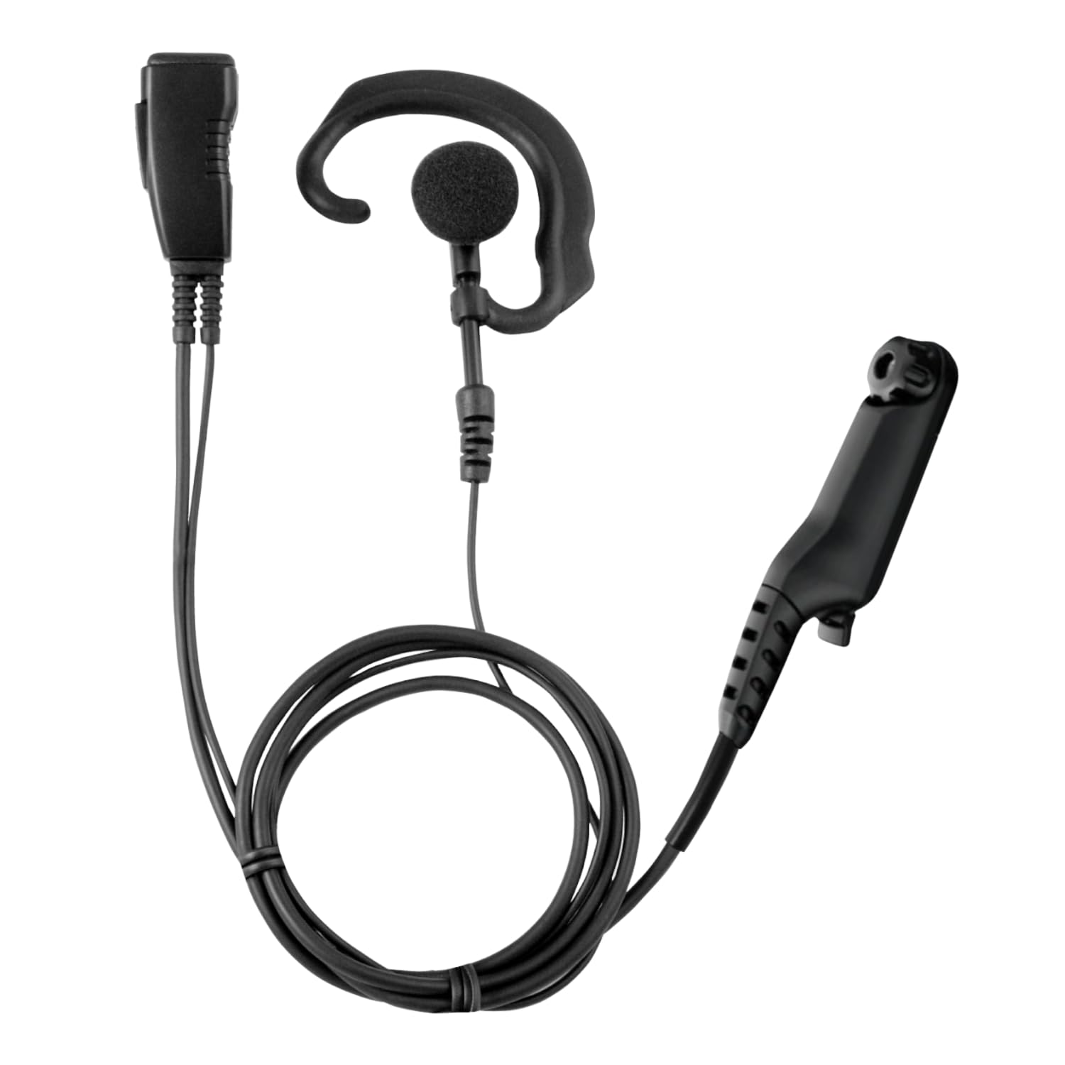 Sheepdog Earhook Headset with Noise-Canceling Microphone - Compatible with Motorola R7, ION & MXP600 Radios - Black Cable (LMC-1EH-M20) - Premium Communication Headset for Security, Construction & Warehouse Workers